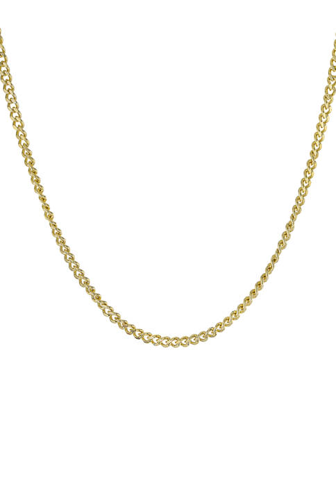 Gold Over Fine Silver Plated 18 Inch Cuban Chain Toggle Necklace