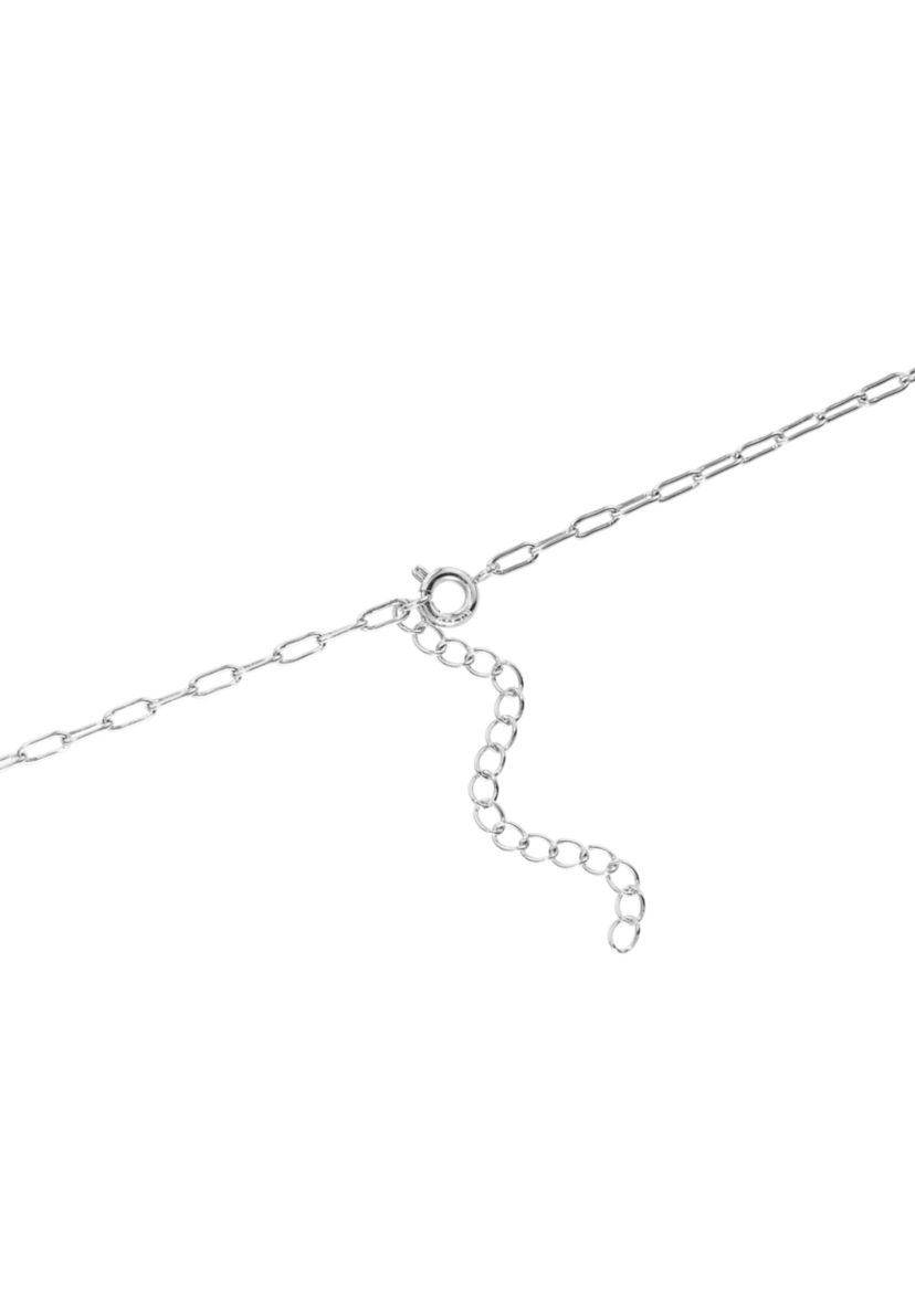 Silver Plated Cubic Zirconia Starburst and Bezel Double Chain Necklace