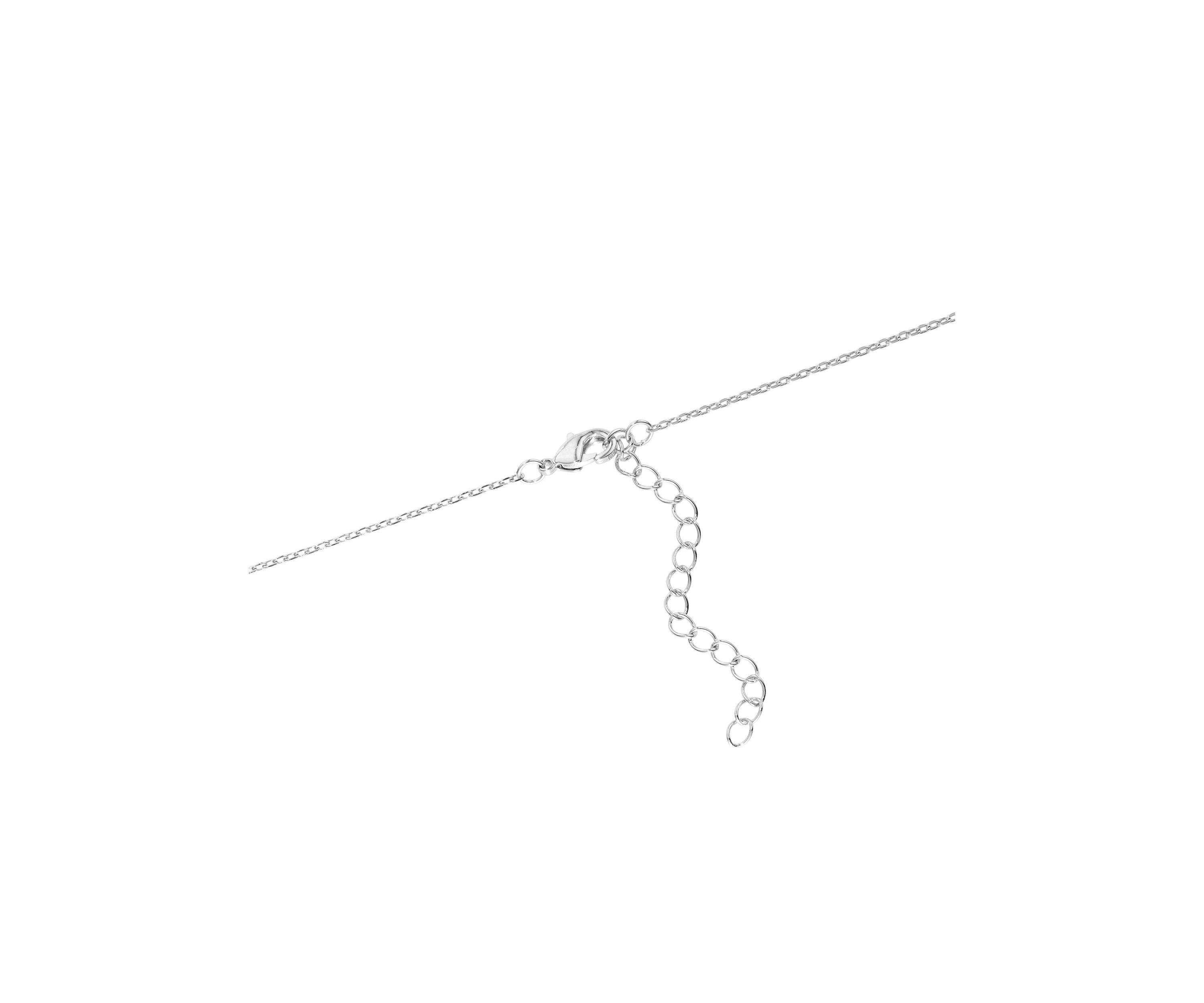 Silver Plated Round Cubic Zirconia Half Tennis Necklace