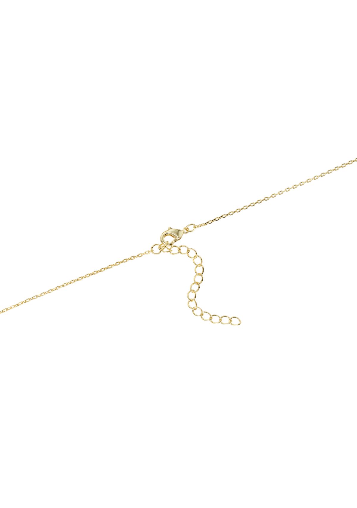 Gold Plated Pear Cubic Zirconia Half Tennis Necklace
