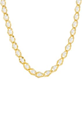 Belk Silverworks Gold Plated 18'' + 2" Simulated Pearl Curb Chain Necklace