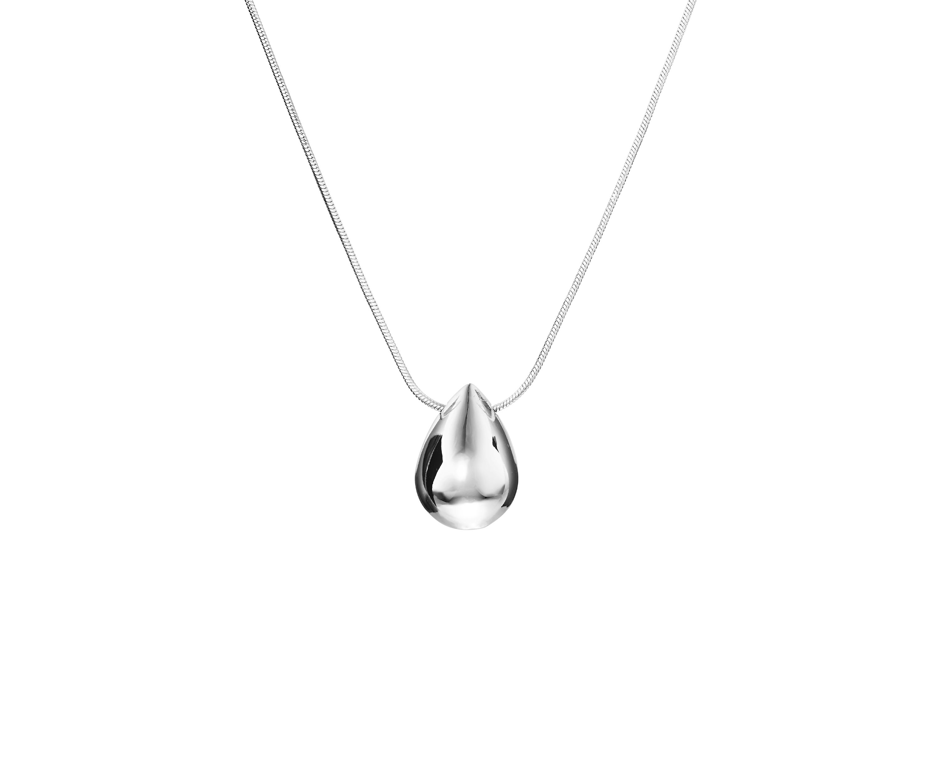 Puffy Teardrop Pendant Necklace