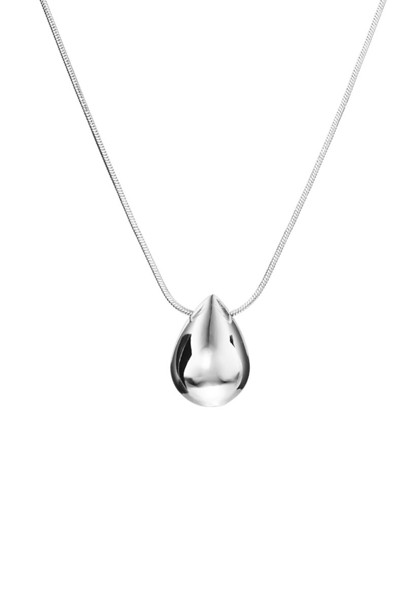 Puffy Teardrop Pendant Necklace
