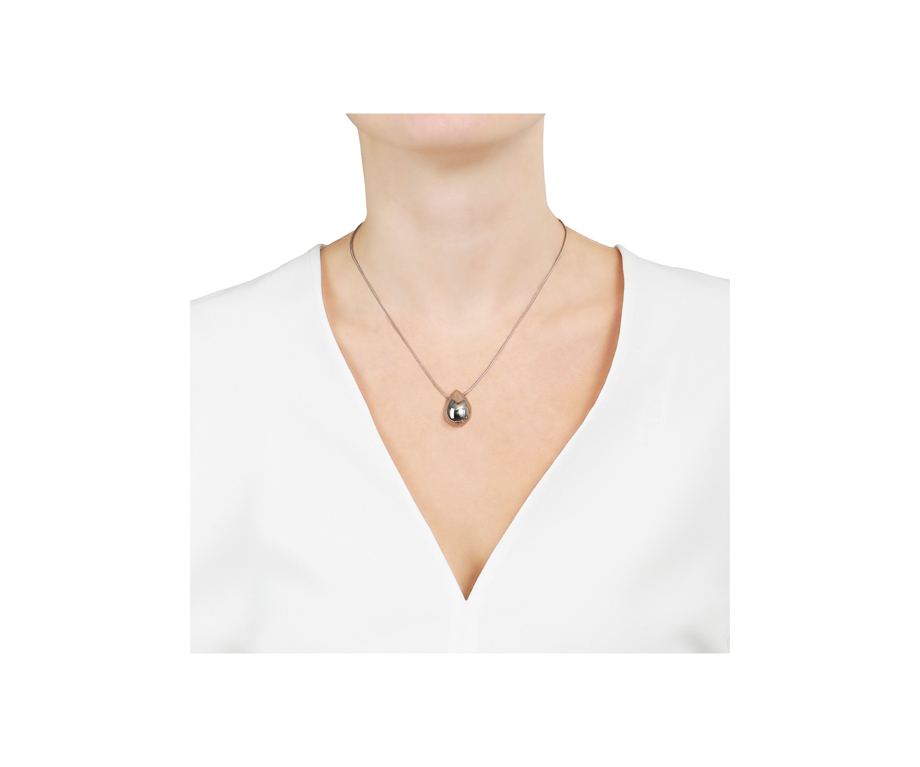 Puffy Teardrop Pendant Necklace
