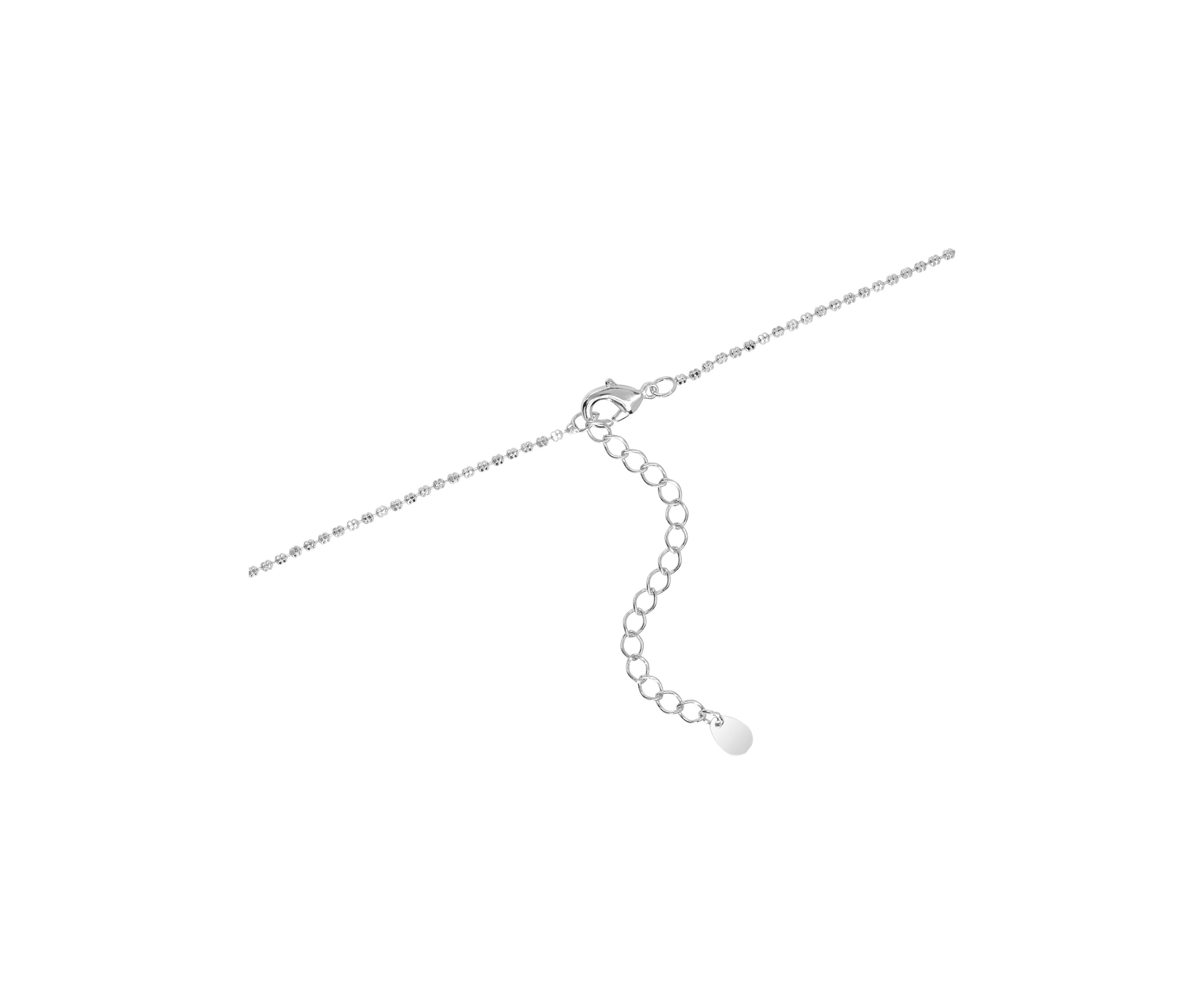 Clover Diamond-Cut Halo Beaded Pendant Necklace