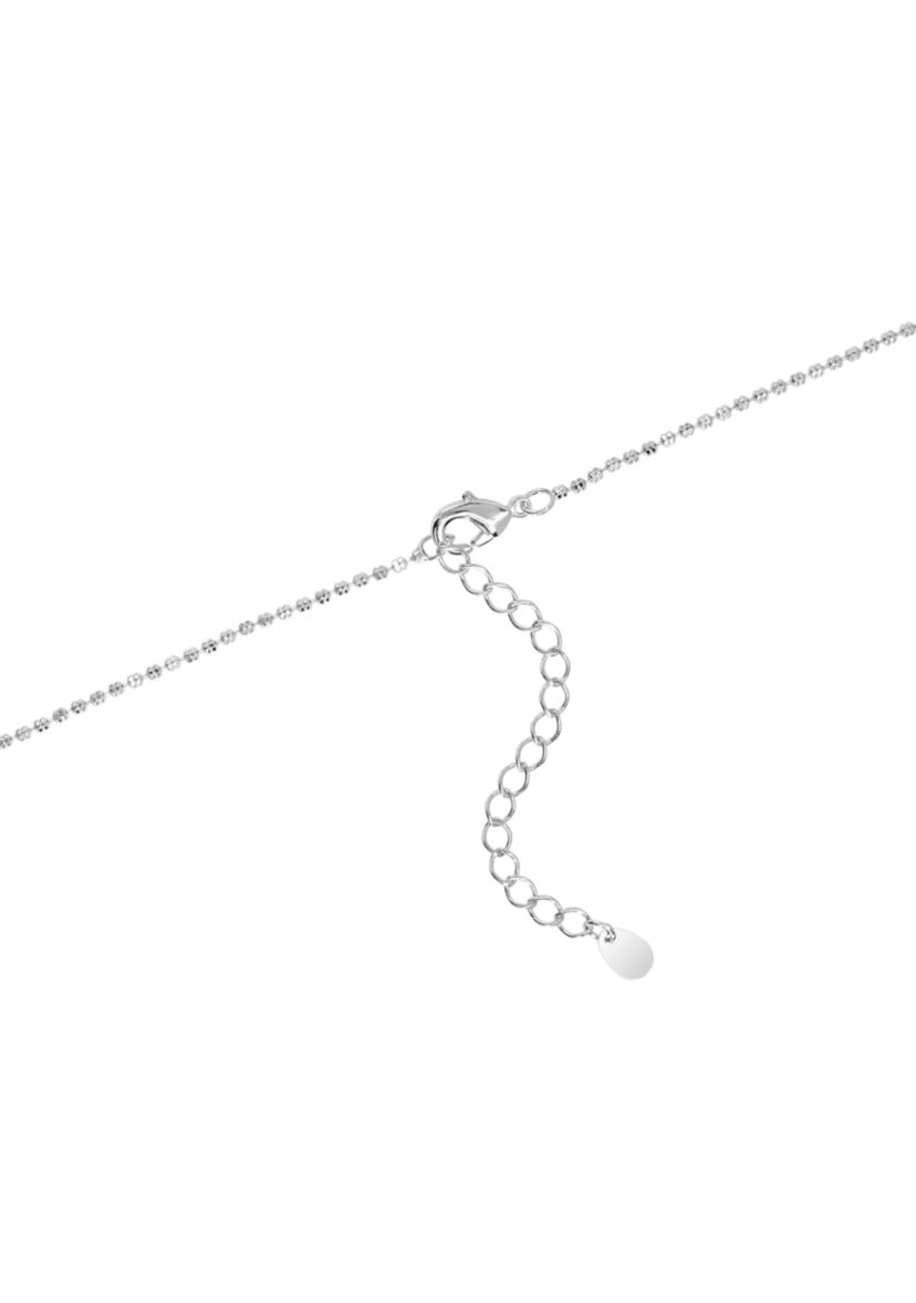 Clover Diamond-Cut Halo Beaded Pendant Necklace