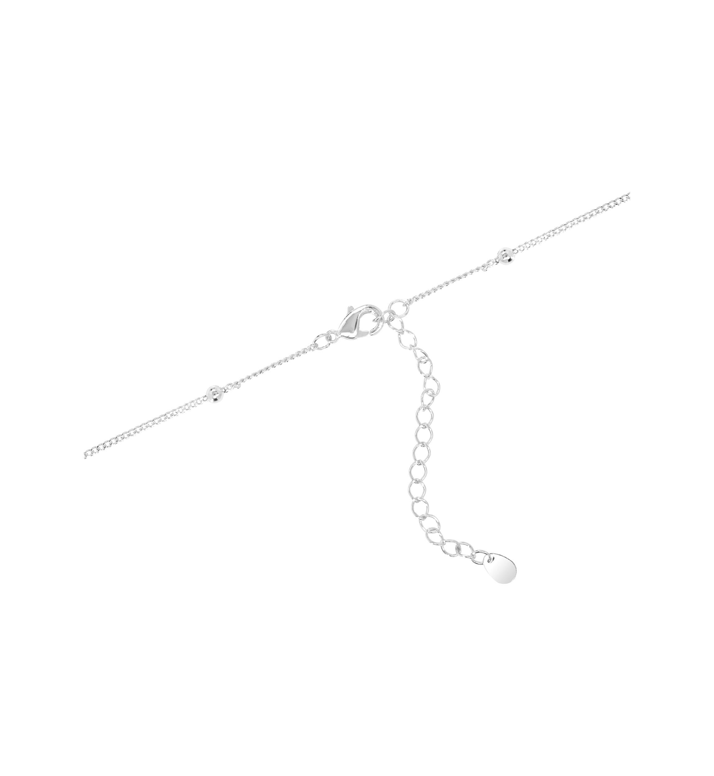 Silver Plated Diamond-Cut Moon Halo Pendant Necklace