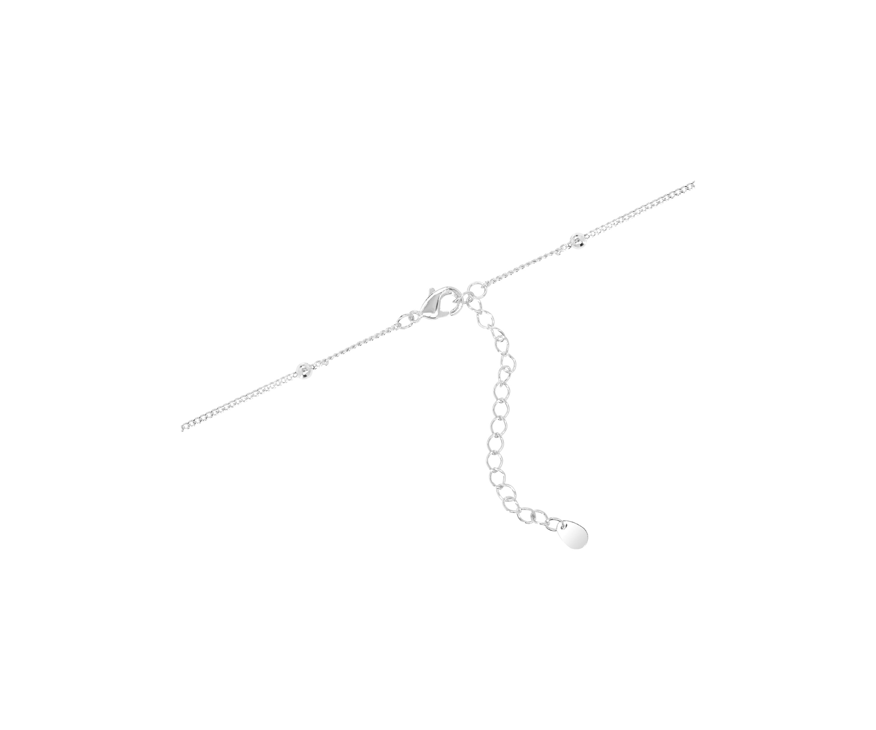 Silver Plated Diamond-Cut Moon Halo Pendant Necklace