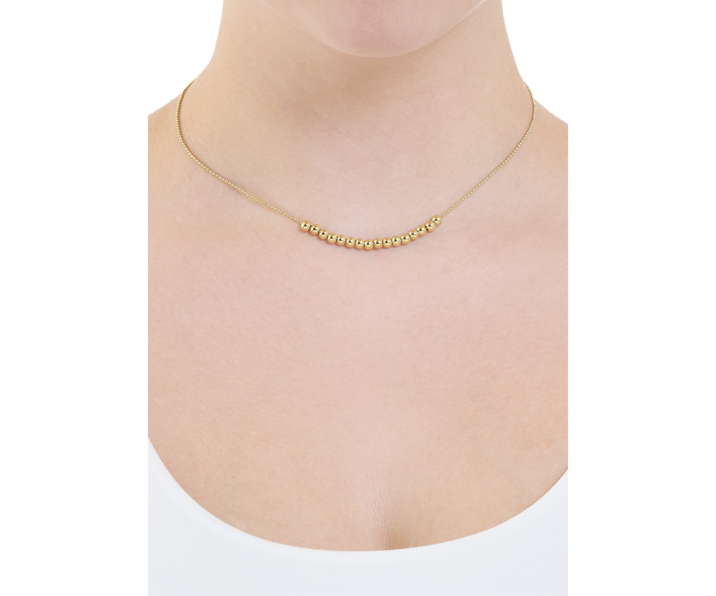 Gold Plated Multi Bead Necklace