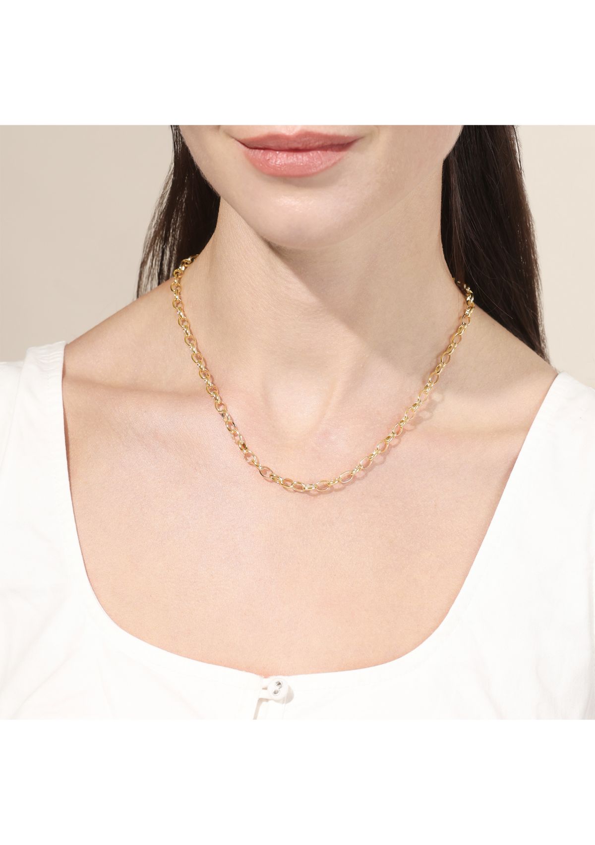 18" Round Link Chain Necklace