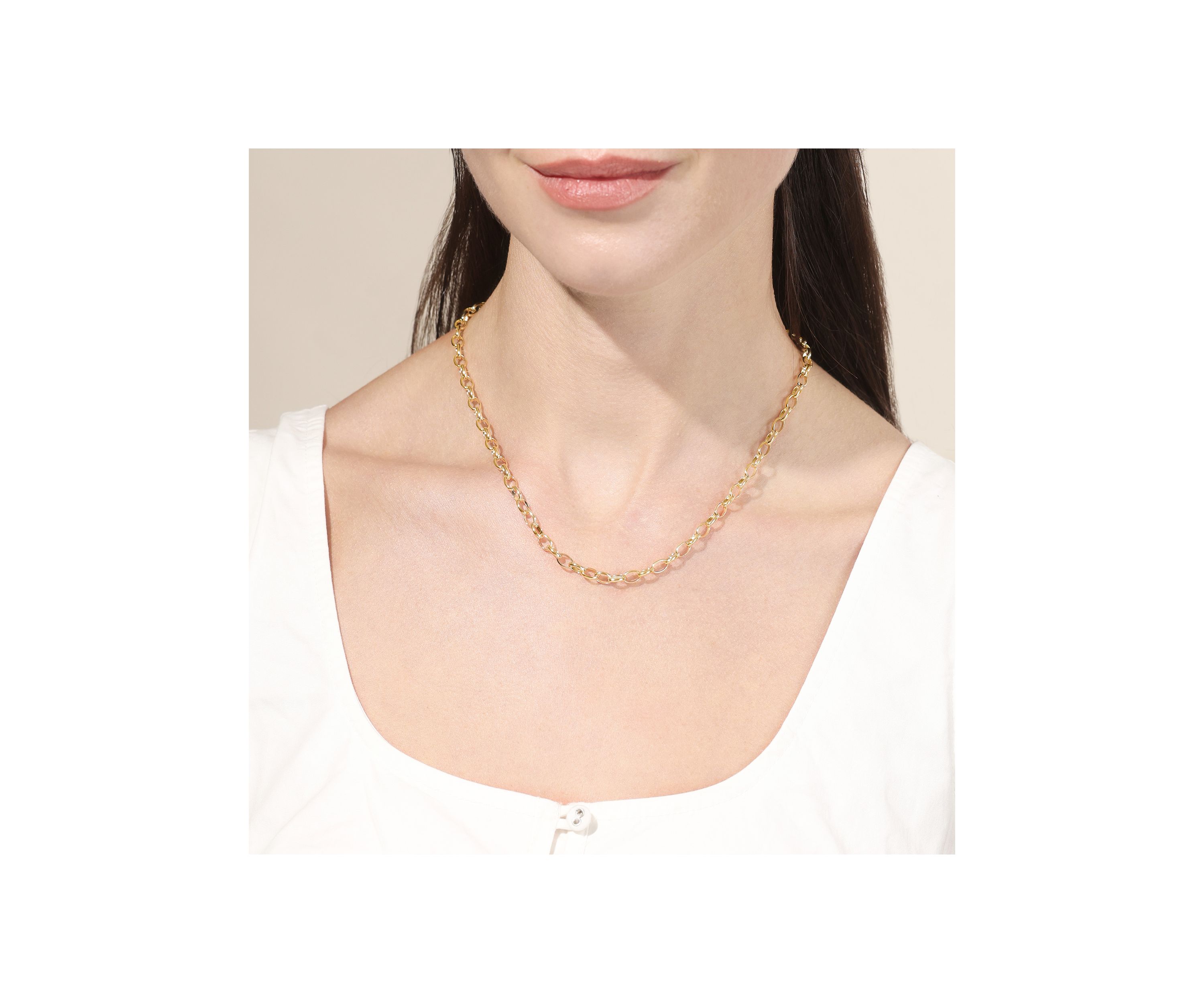 18" Round Link Chain Necklace