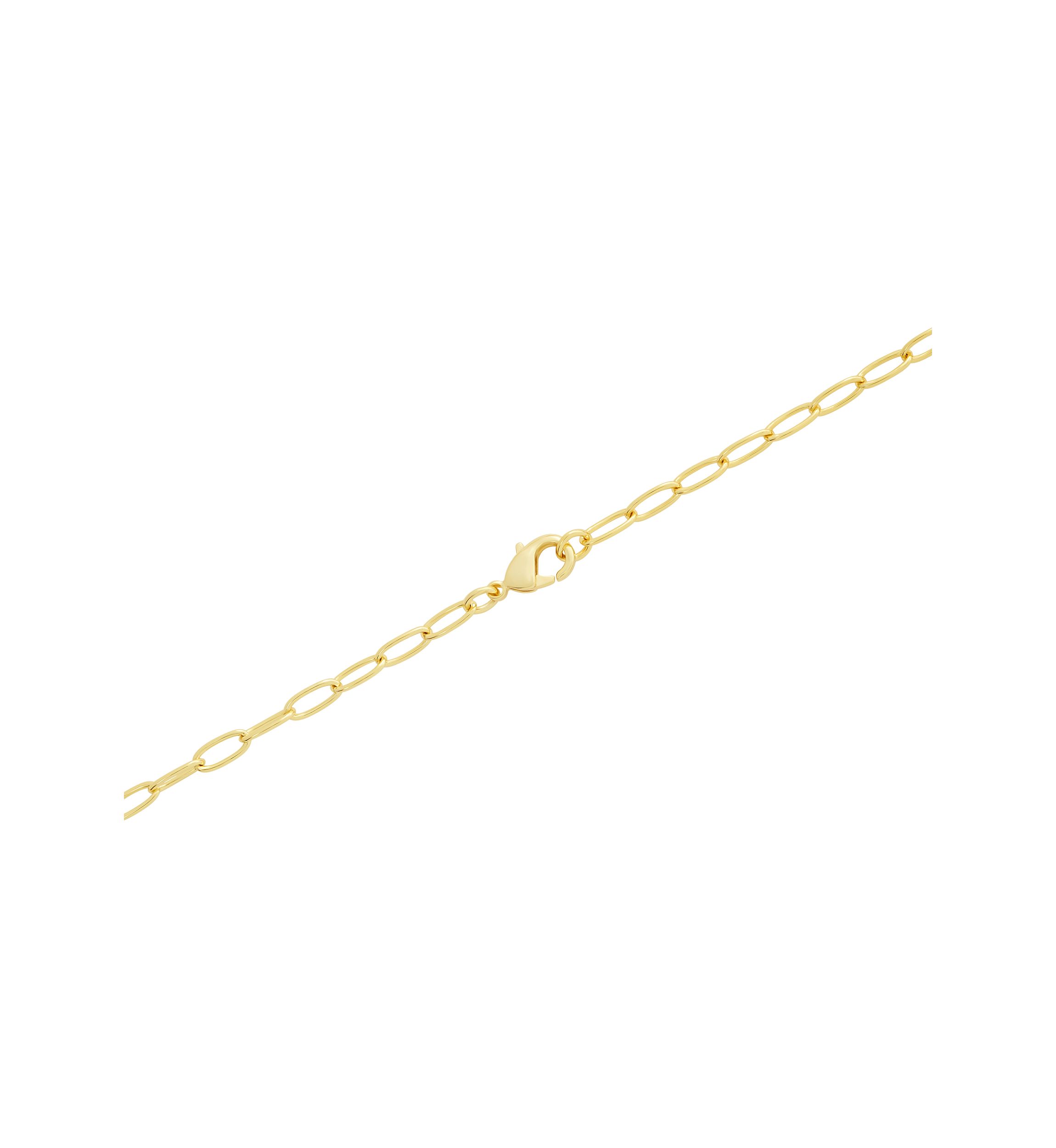 Gold Plated Cubic Zirconia and Crystal 3 Charm Paperclip Necklace