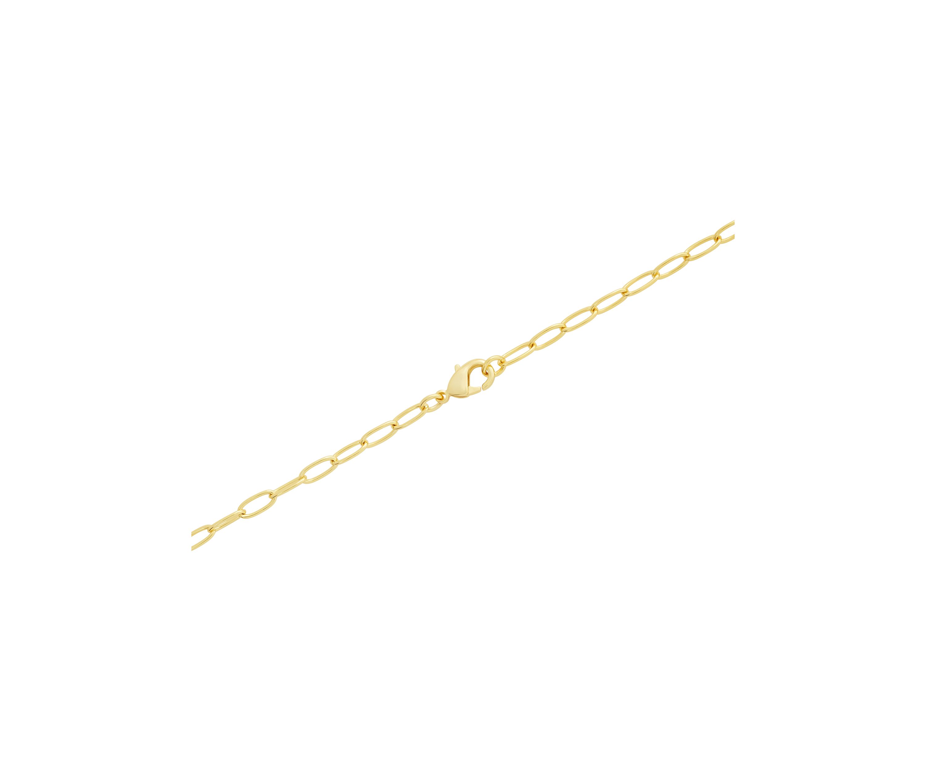 Gold Plated Cubic Zirconia and Crystal 3 Charm Paperclip Necklace