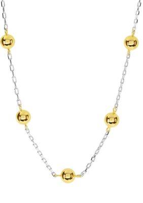 Belk Silverworks Two Tone Plated Multi Ball Necklace