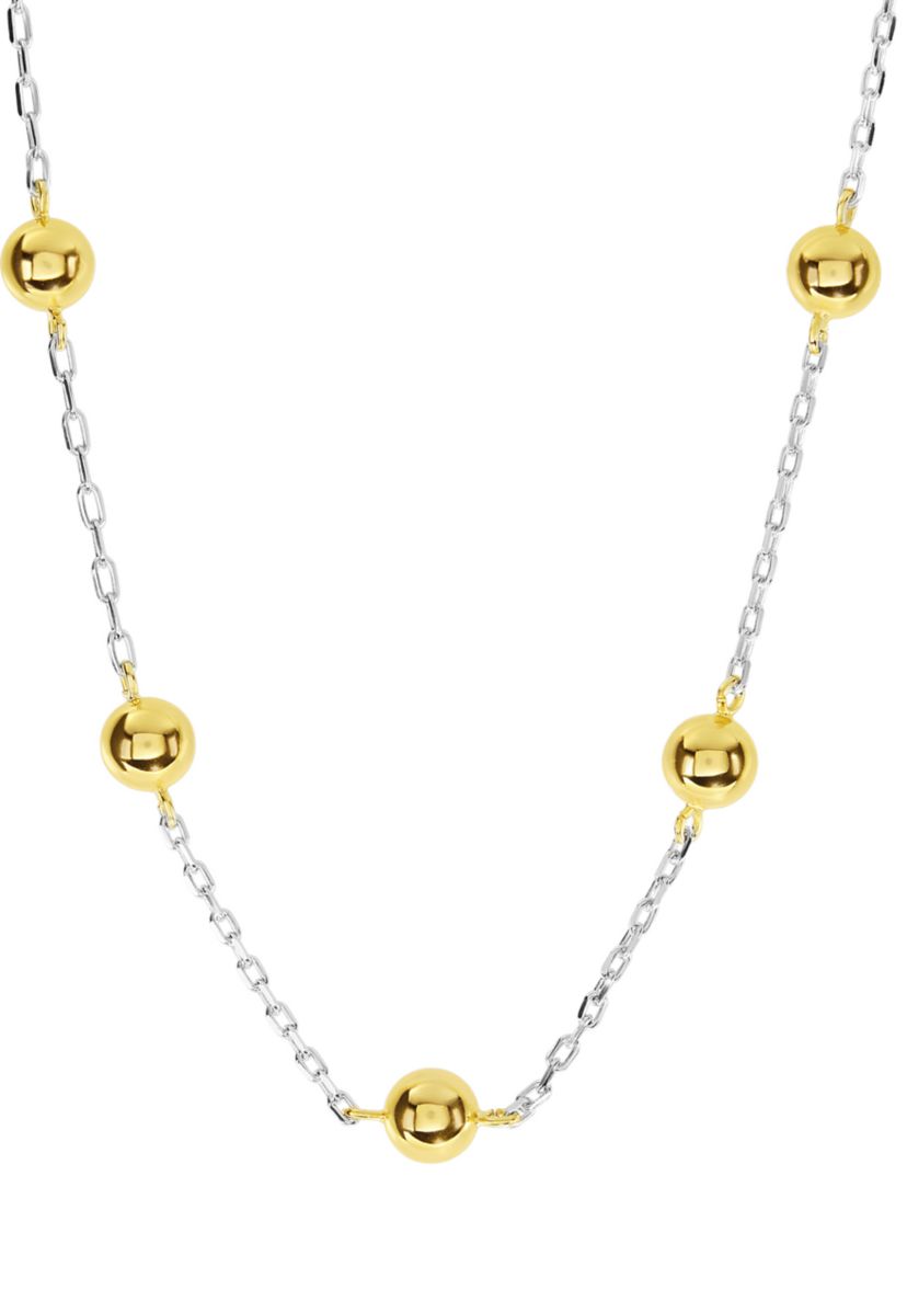 Two Tone Plated Multi Ball Necklace