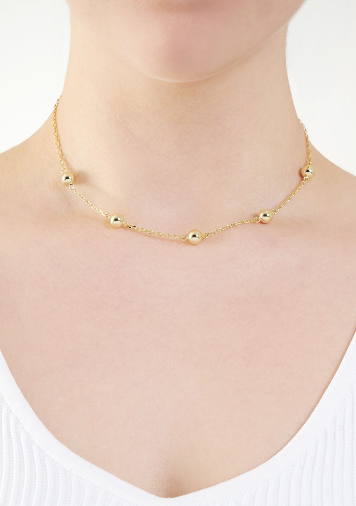 Gold Plated Multi Ball Necklace