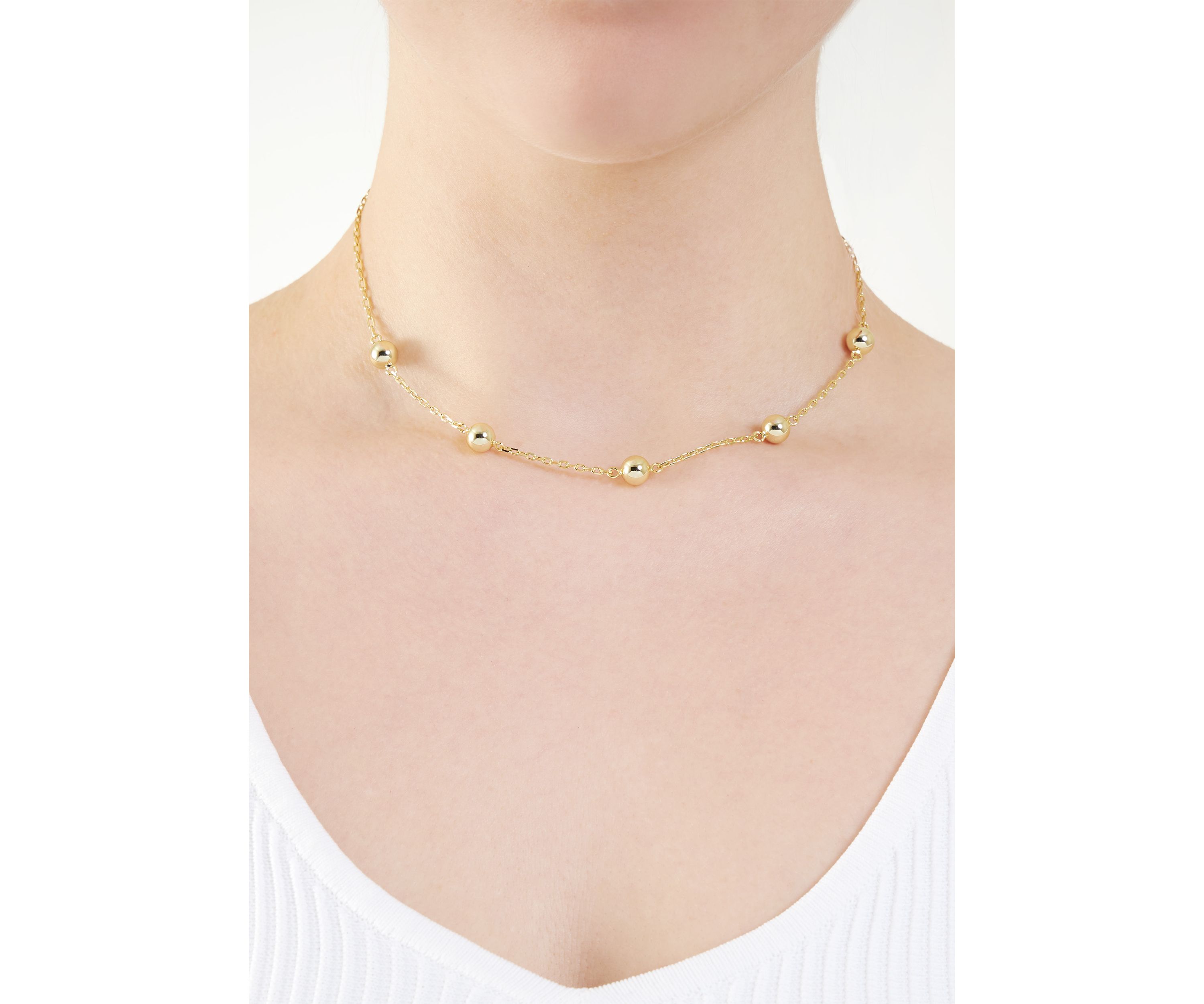 Gold Plated Multi Ball Necklace