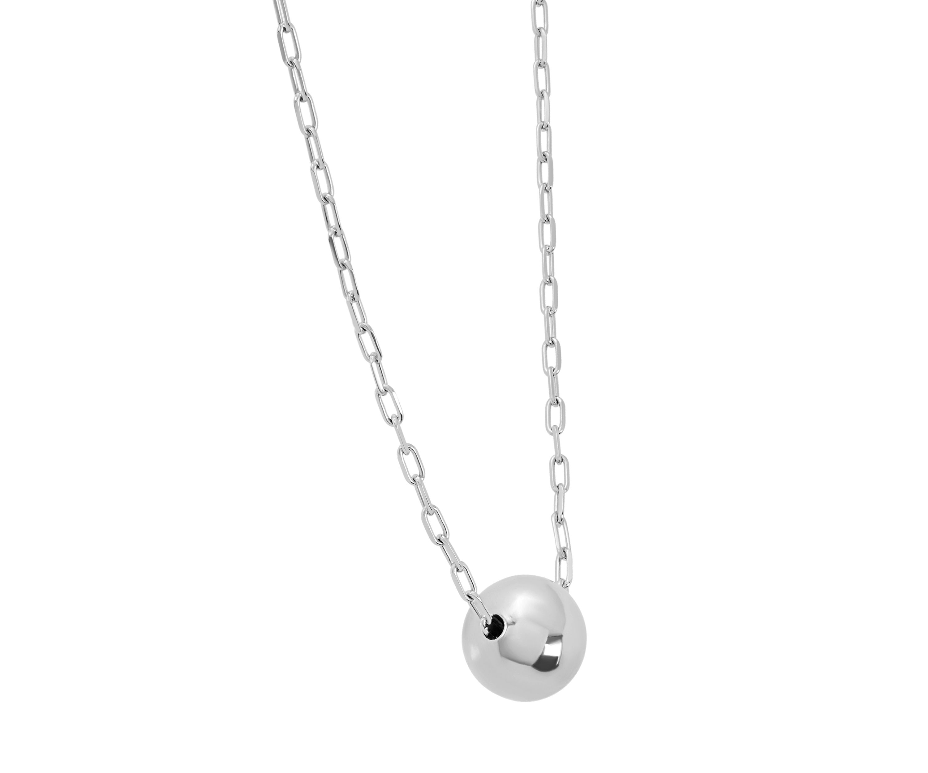Silver Plated 10 Millimeter Ball Necklace