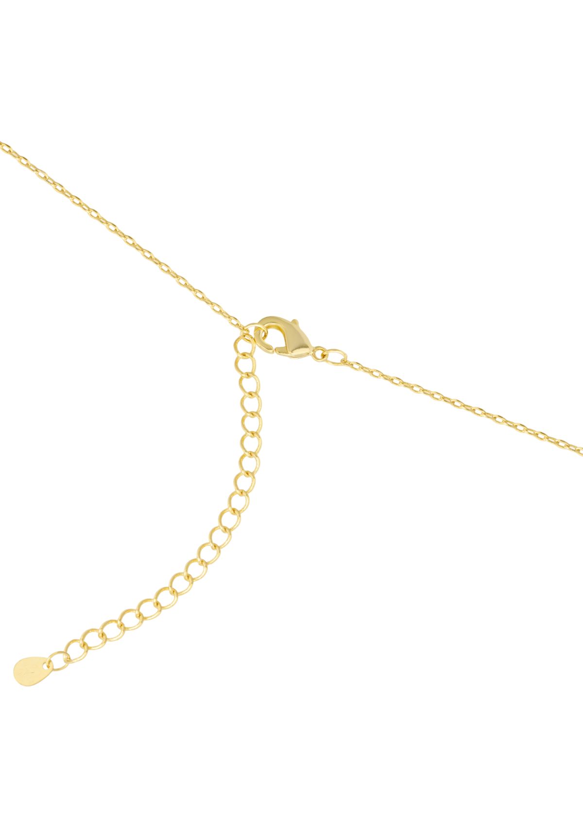 Gold Plated Cubic Zirconia Cross Necklace