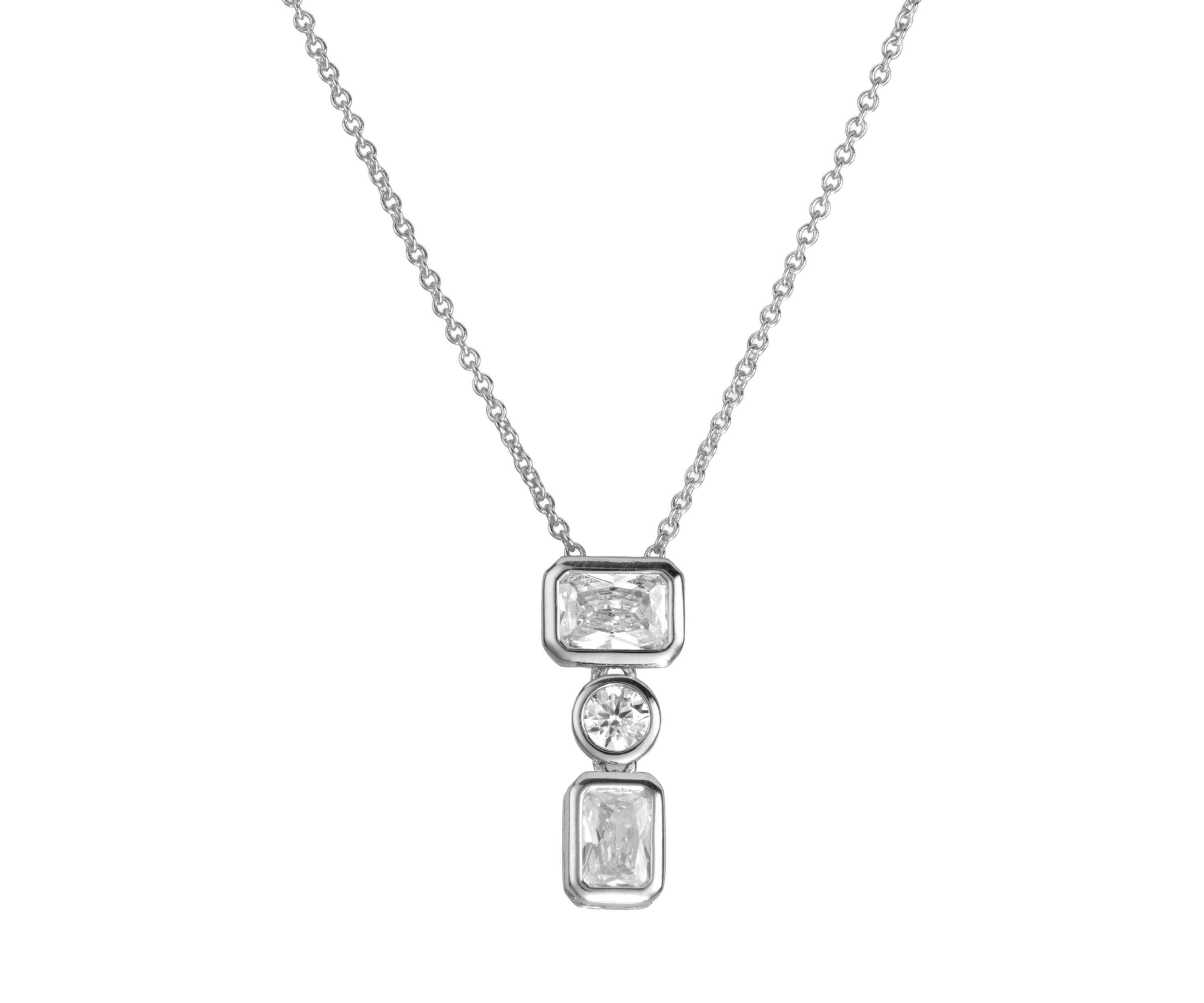 Cubic Zirconia Geometric Necklace