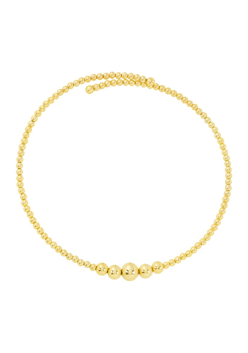 Gold Plated 16" Graduated Bead Choker Necklace 