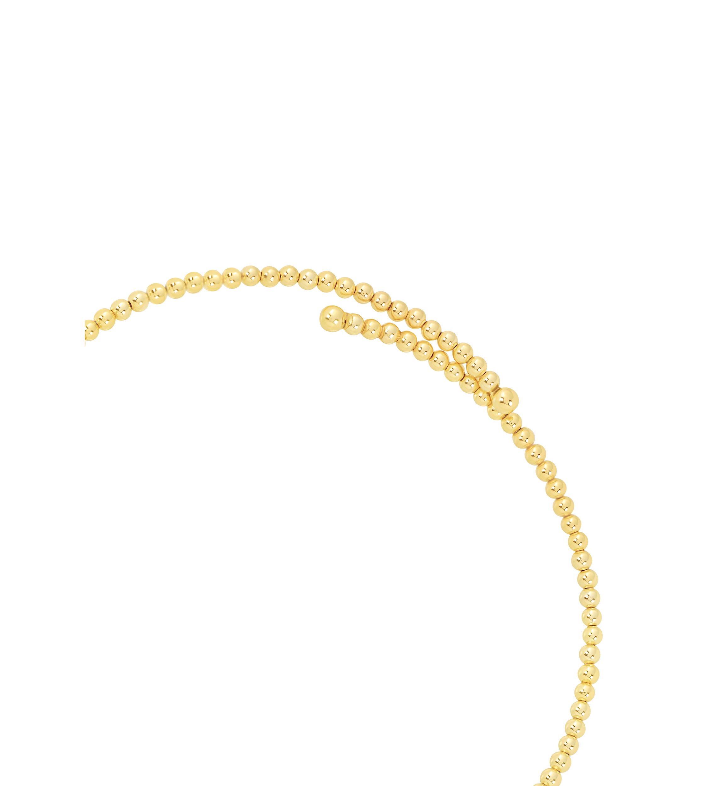 Gold Plated 16" Graduated Bead Choker Necklace 