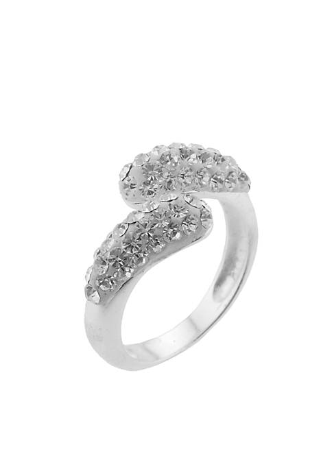 Clear Pave Crystal Bypass Ring