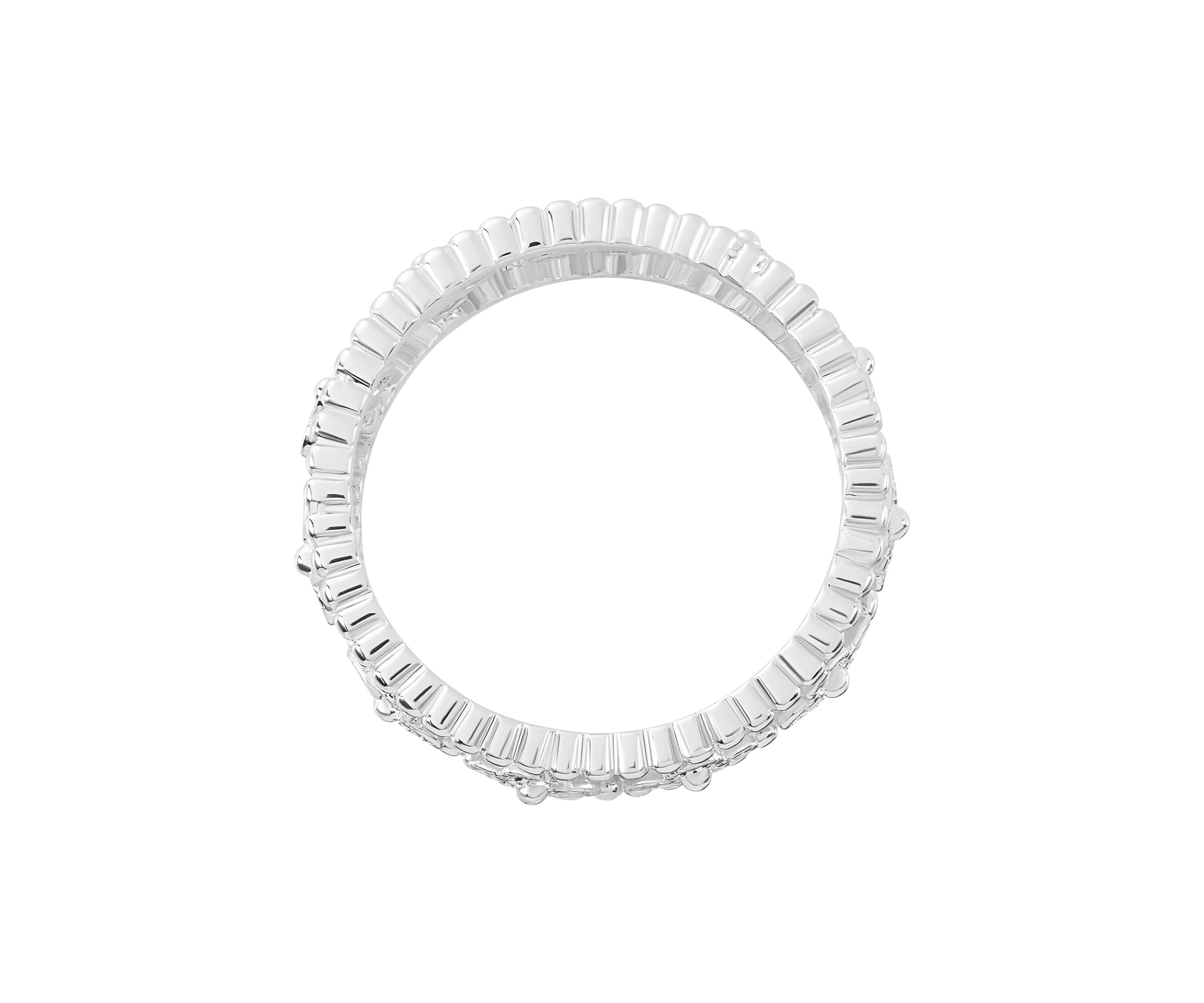 Plated Cubic Zirconia Floral Band Ring
