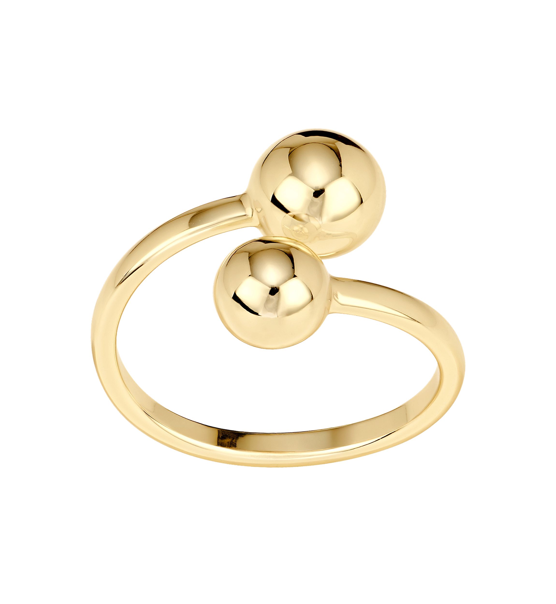 Gold Plated Double Ball Bypass Ring