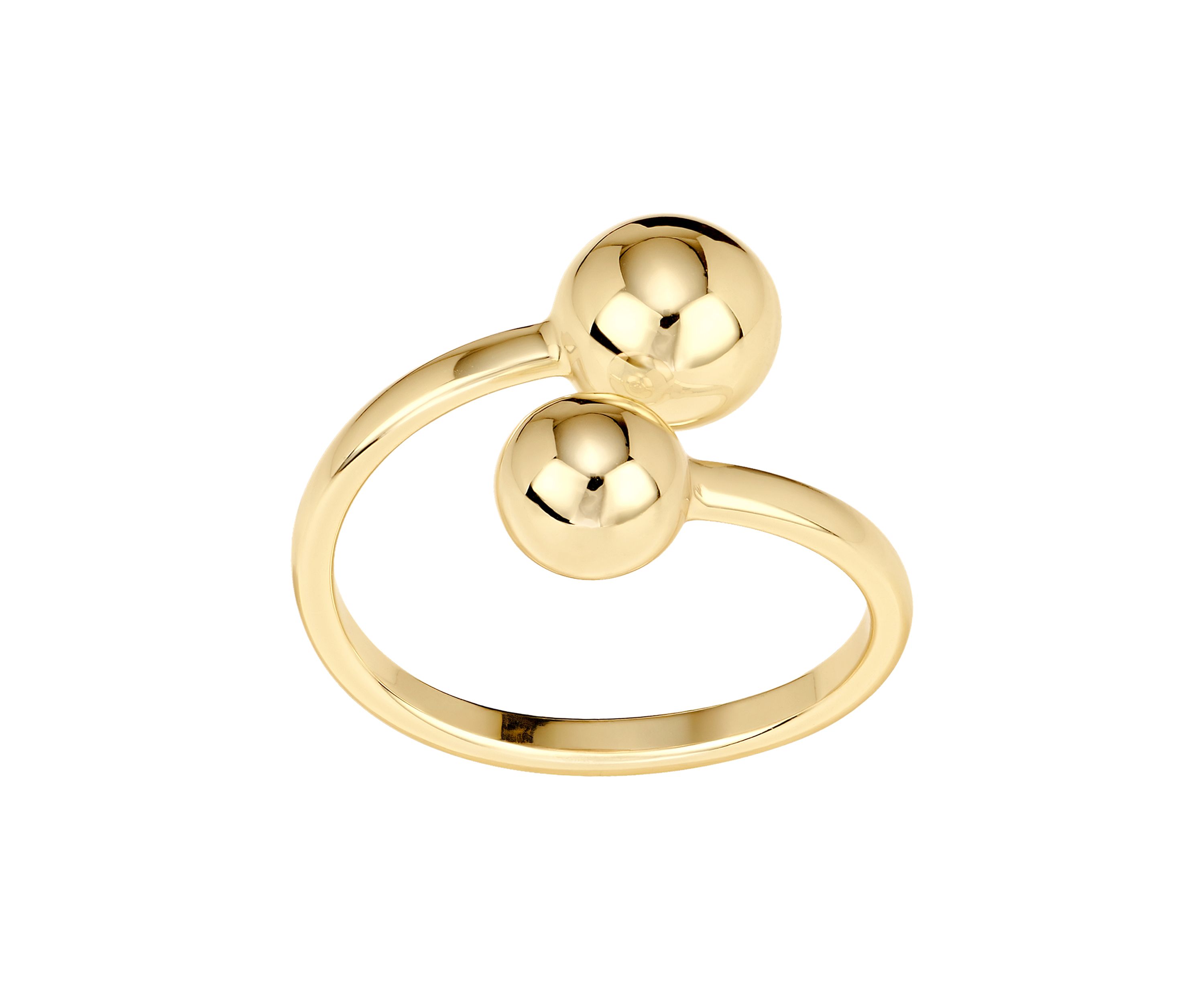 Gold Plated Double Ball Bypass Ring