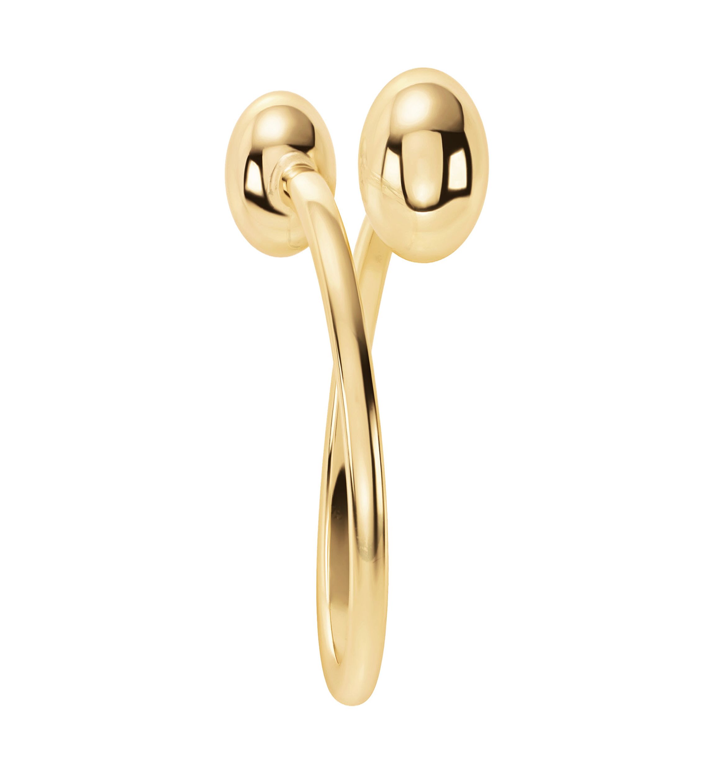 Gold Plated Double Ball Bypass Ring
