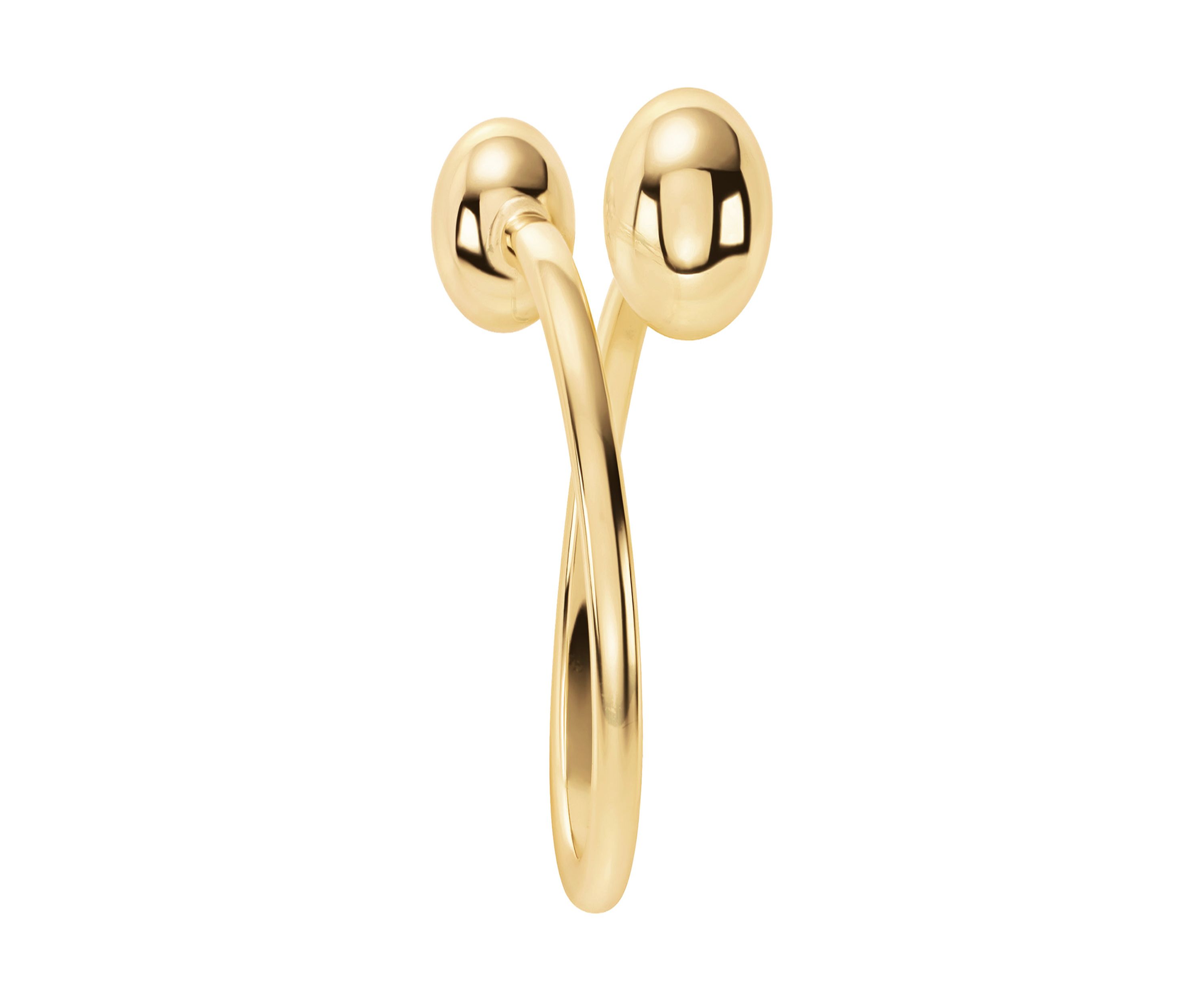 Gold Plated Double Ball Bypass Ring