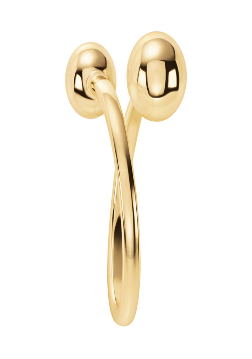 Gold Plated Double Ball Bypass Ring