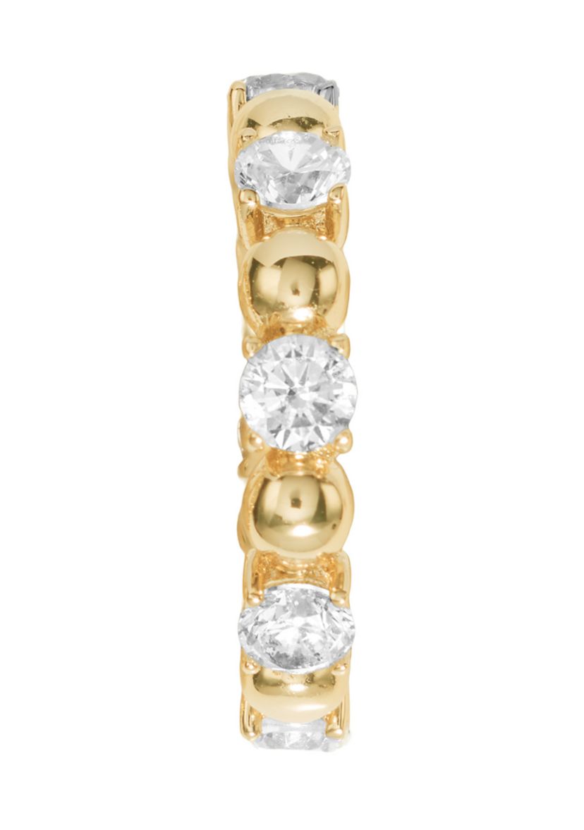 Gold Plated Cubic Zirconia Stackable Band Ring