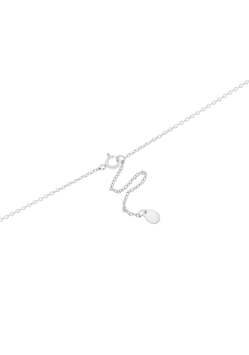  Sterling Silver Crystal Rectangle and Cubic Zirconia Pendant Necklace with Square Stud Earrings Set