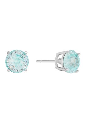 Belk Silverworks Sterling Silver Starlight Cubic Zirconia Solitaire Stud Earrings