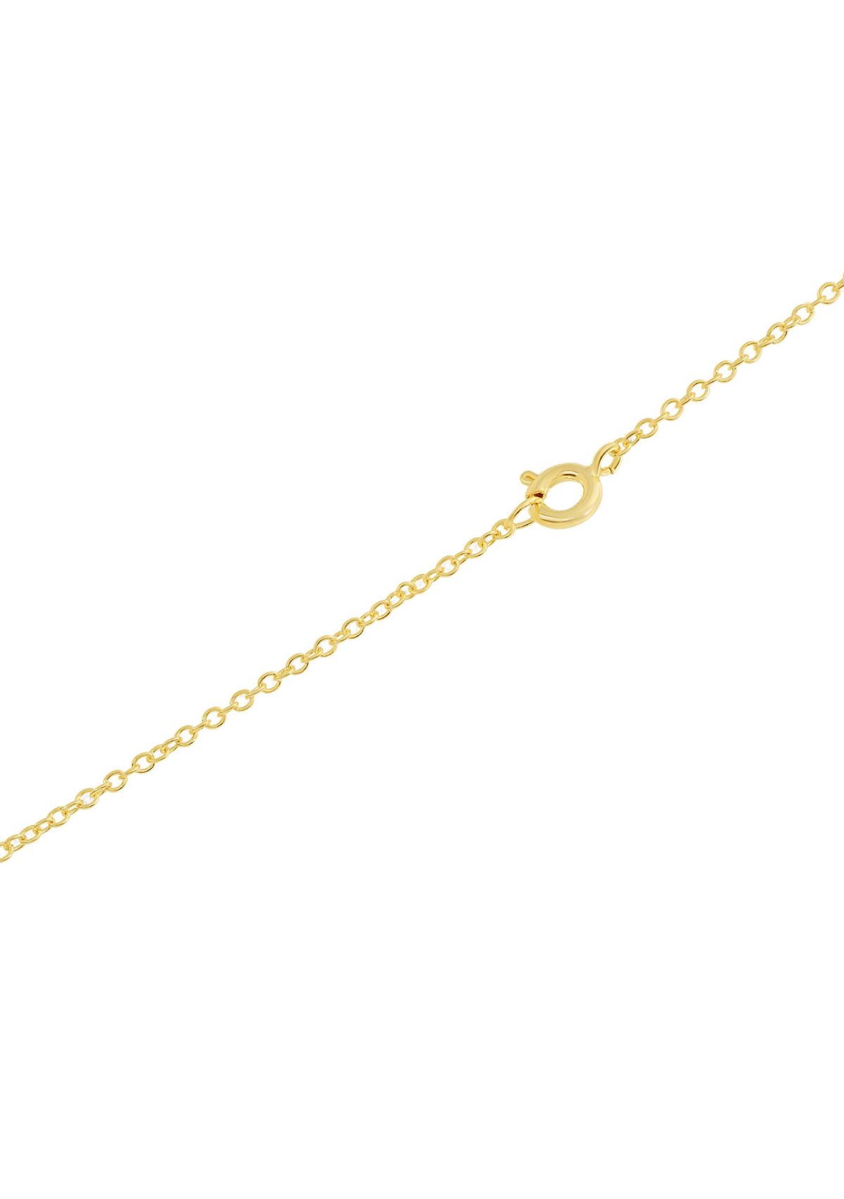 Gold Over Sterling Silver Cubic Zirconia Cross Pendant Necklace