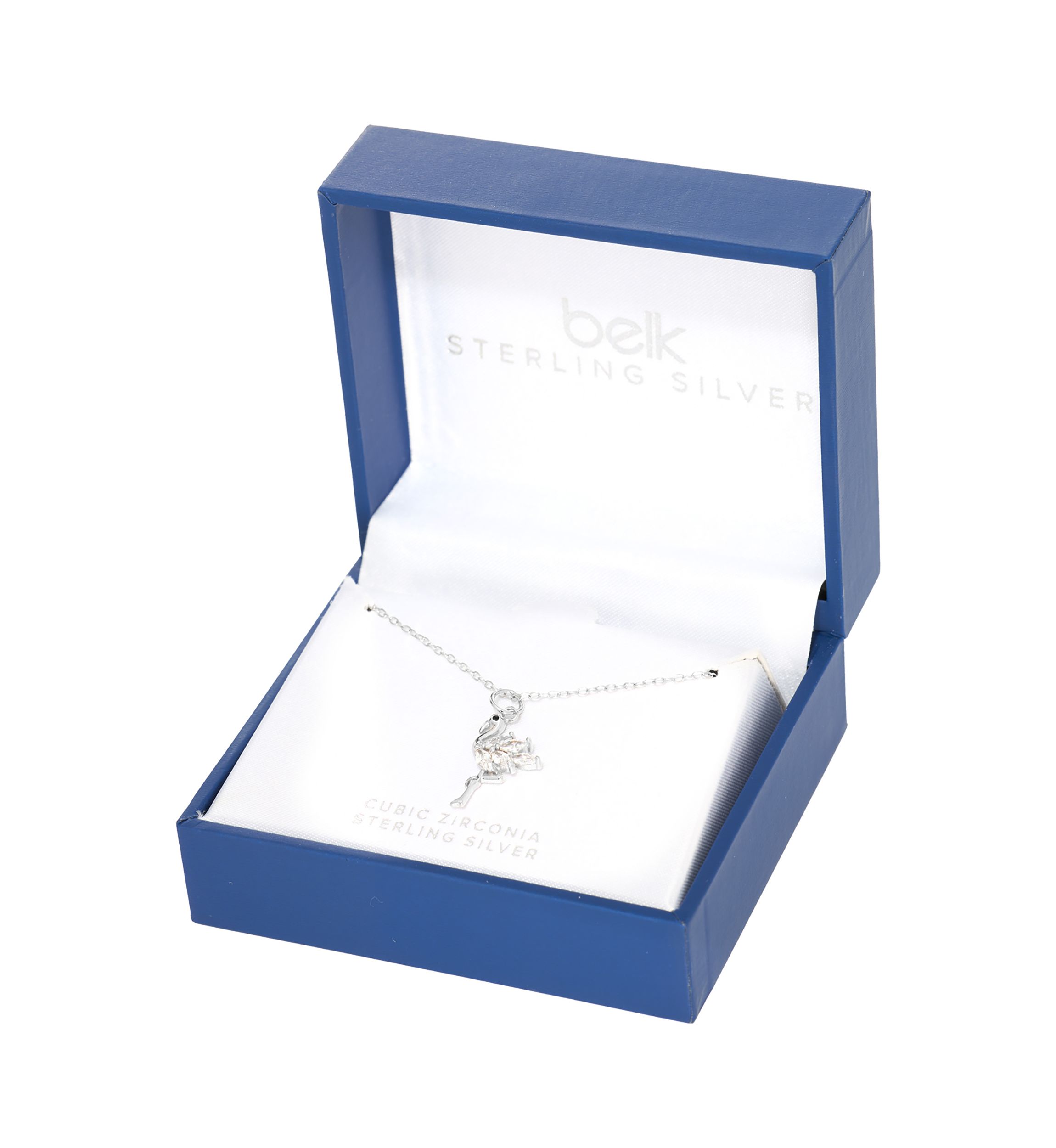 Sterling Silver Cubic Zirconia Flamingo Necklace