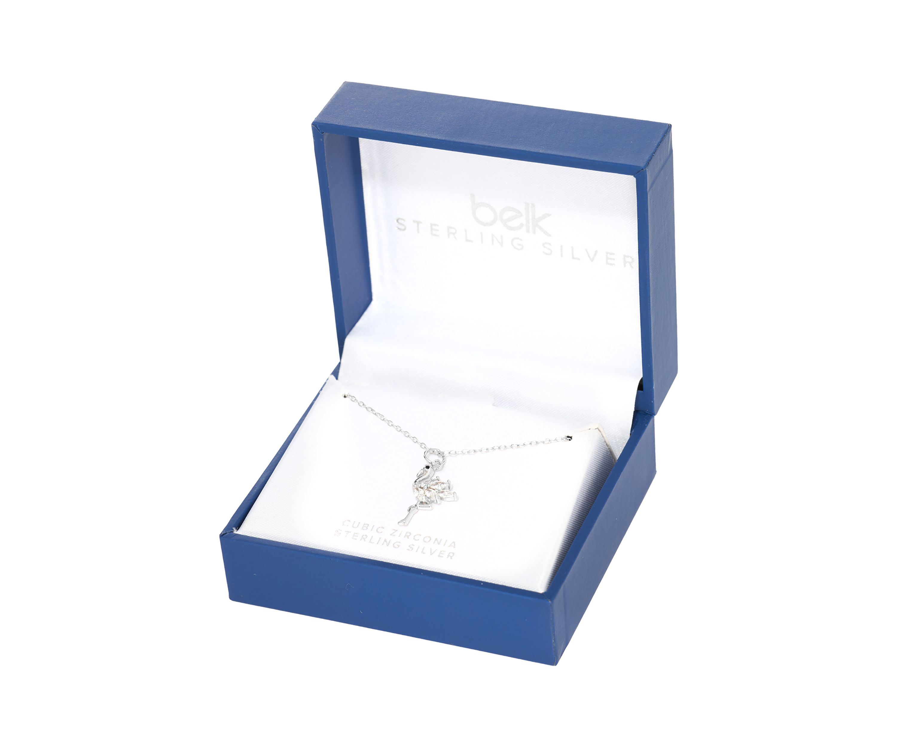 Sterling Silver Cubic Zirconia Flamingo Necklace