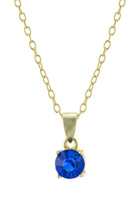 Belk Silverworks Gold Over Sterling Silver Crystal Round Pendant Necklace, 18 in