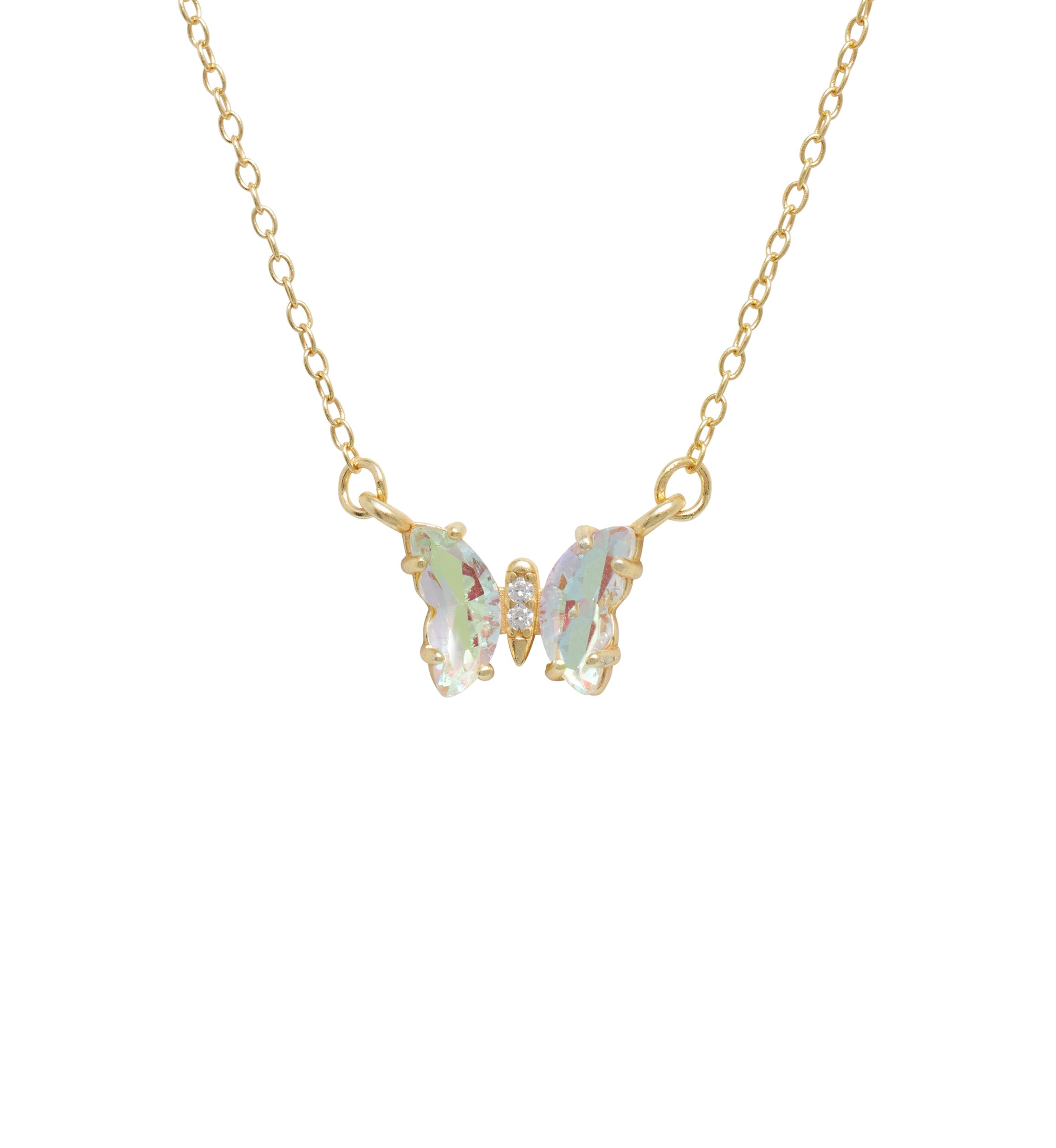 Boxed Crystal Mini Butterfly with Cubic Zirconia Necklace