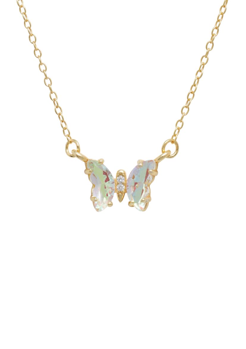 Boxed Crystal Mini Butterfly with Cubic Zirconia Necklace