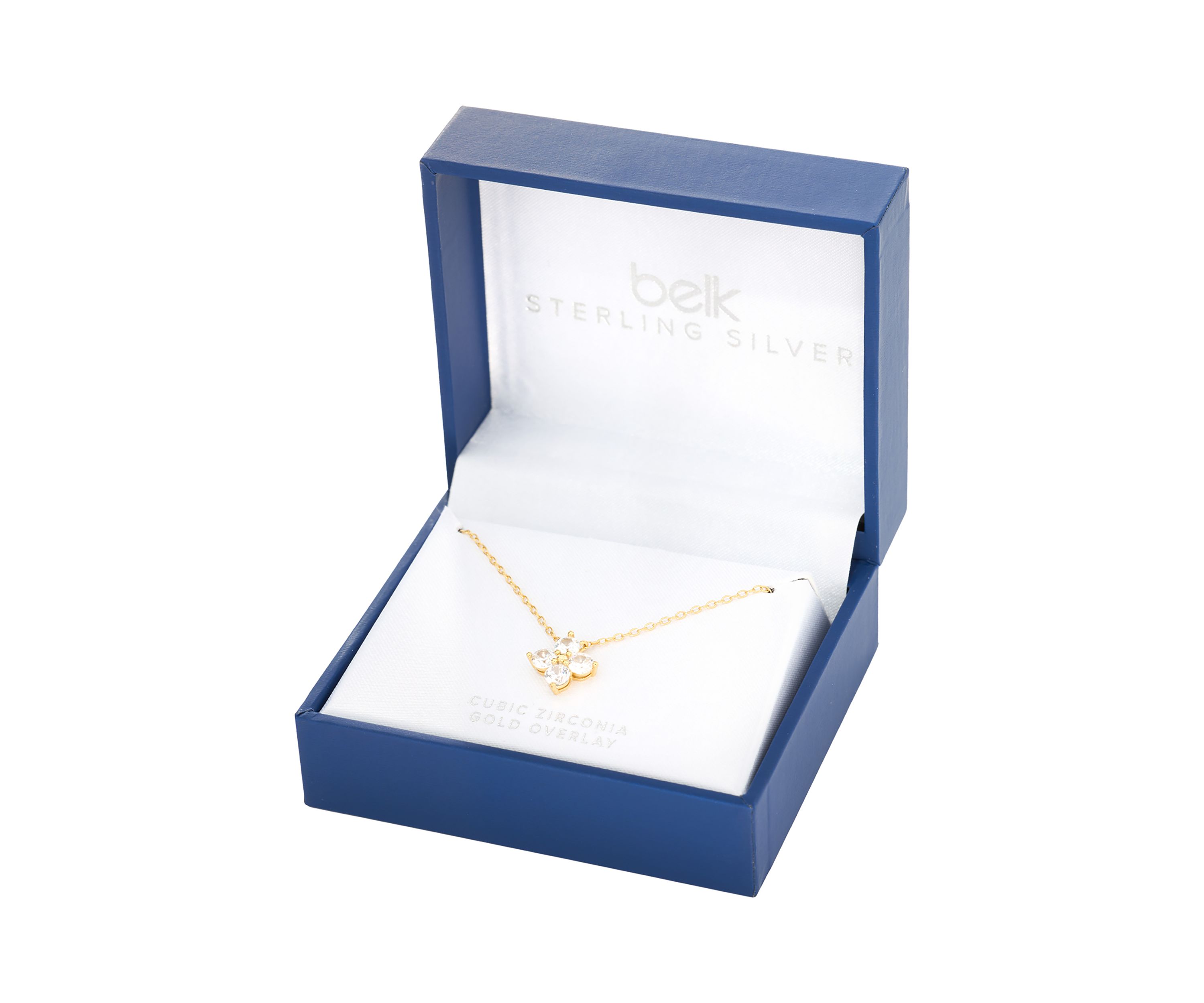 Sterling Silver Cubic Zirconia Flower Pendant Necklace