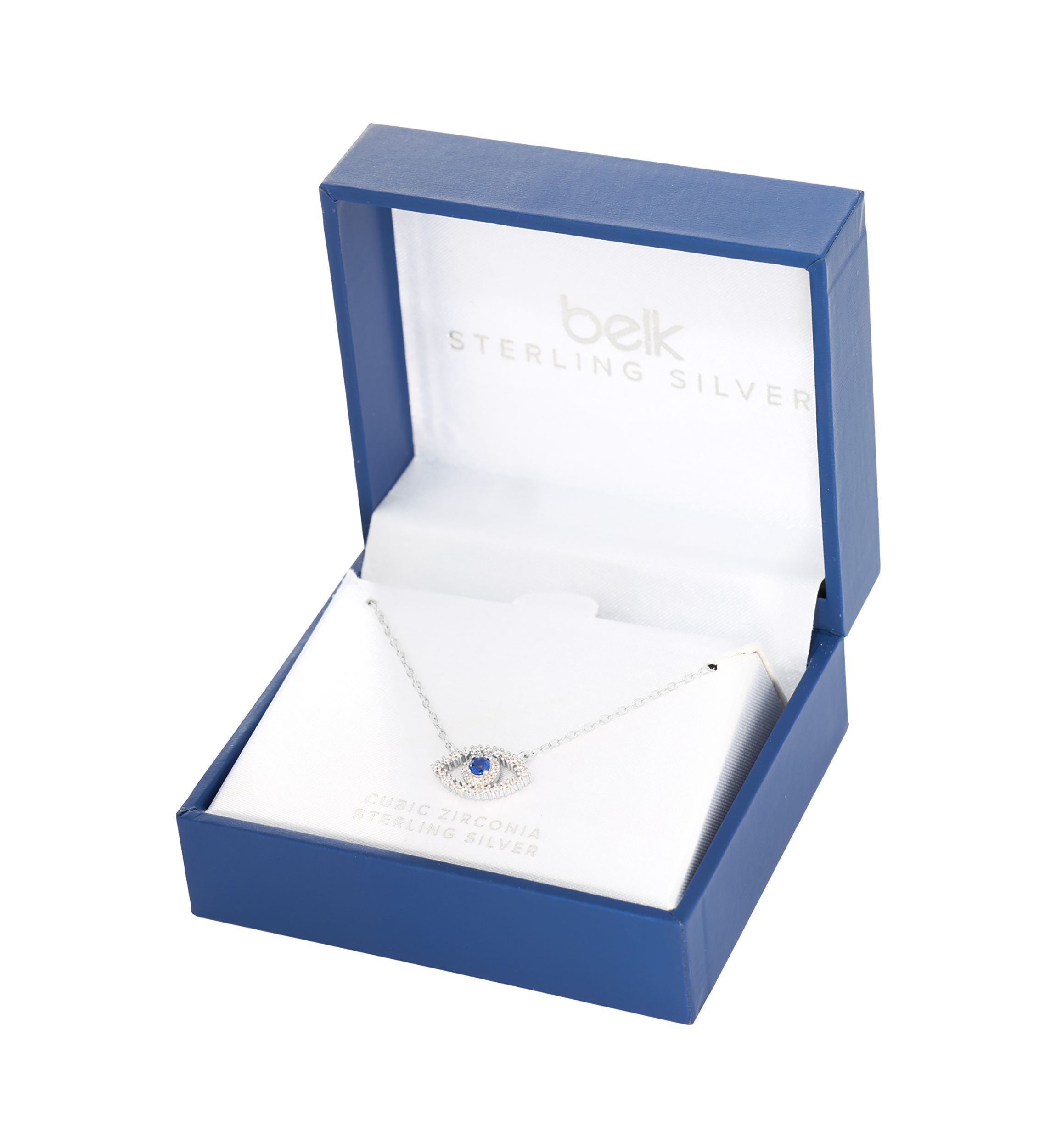 Sterling Silver Cubic Zirconia Evil Eye Necklace