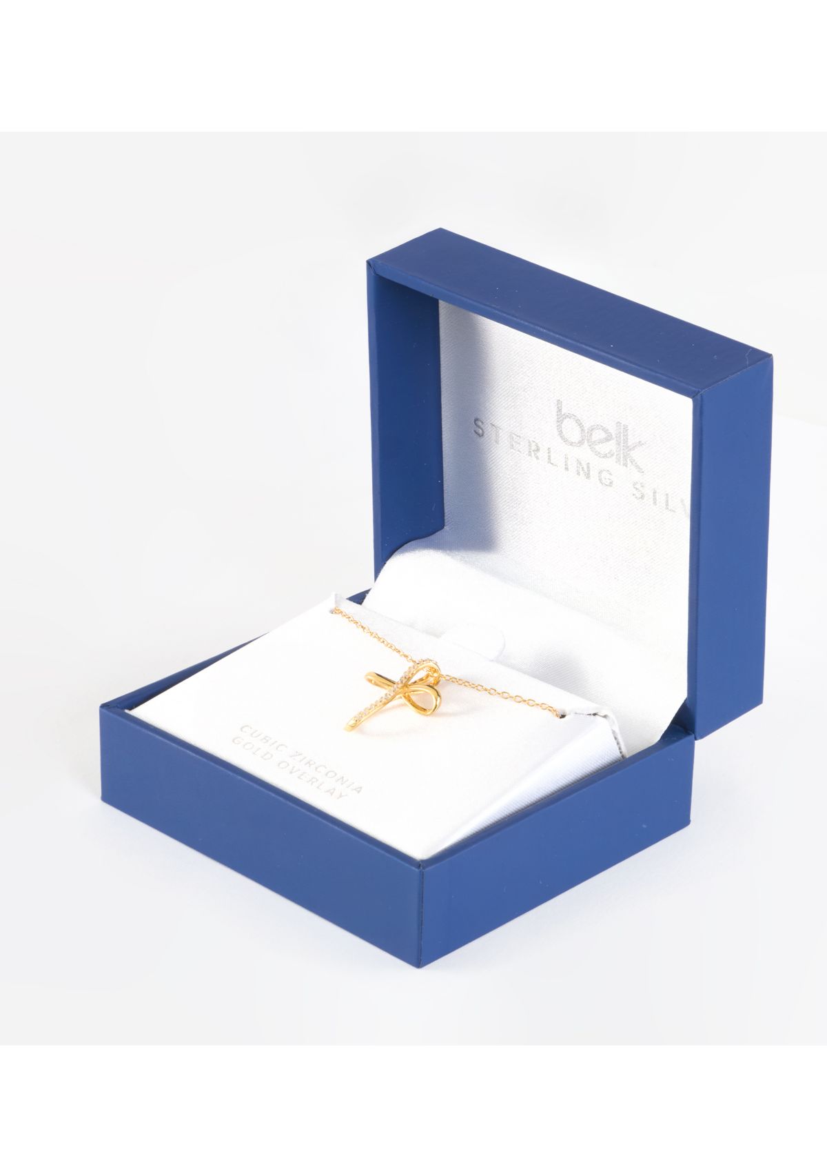 Sterling Silver Cubic Zirconia Loop Cross Necklace