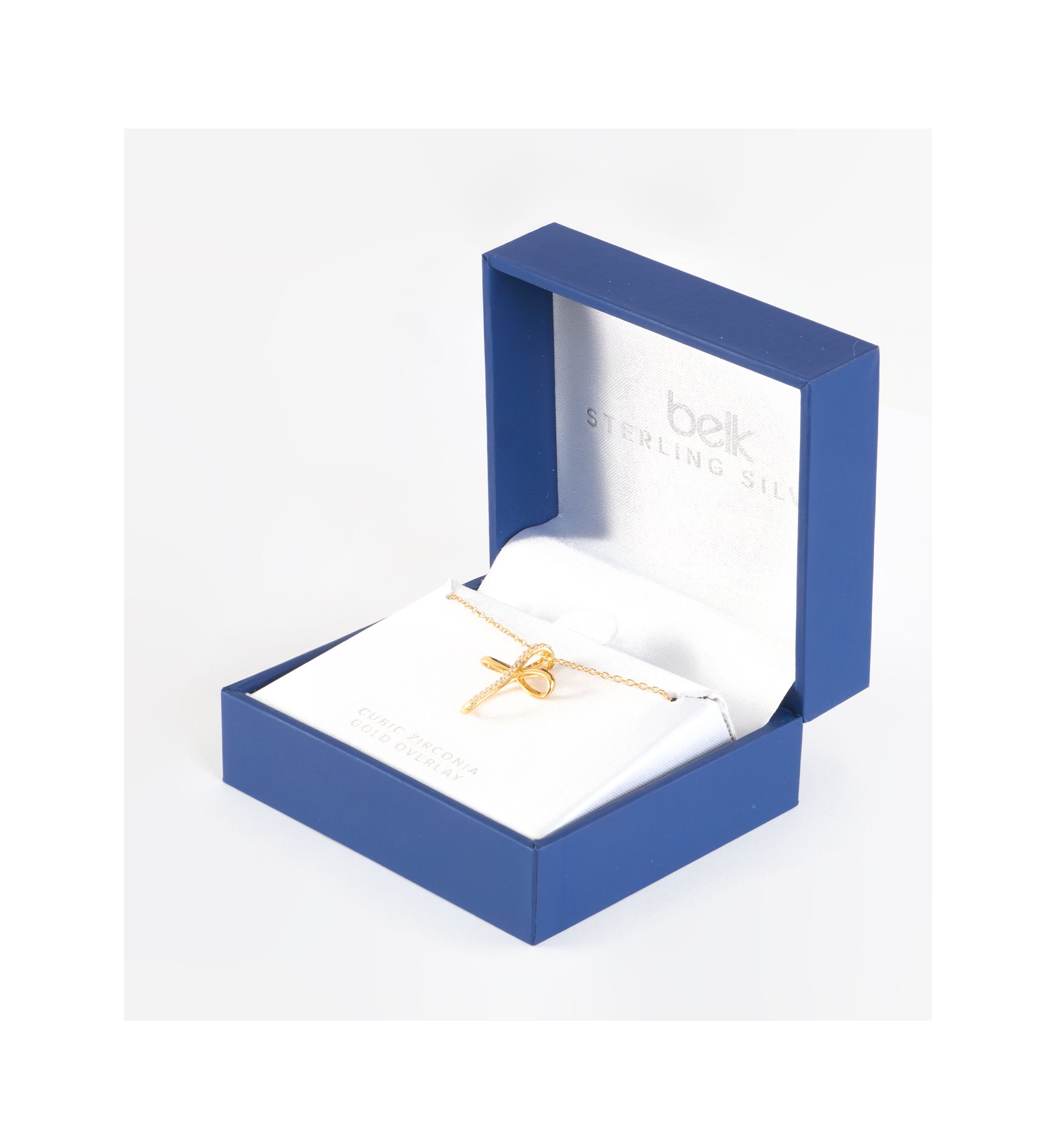 Sterling Silver Cubic Zirconia Loop Cross Necklace