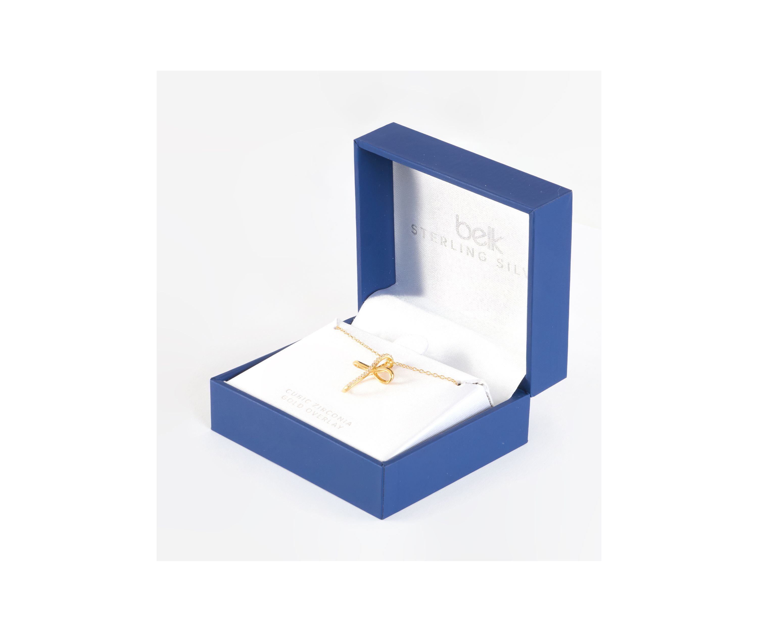 Sterling Silver Cubic Zirconia Loop Cross Necklace