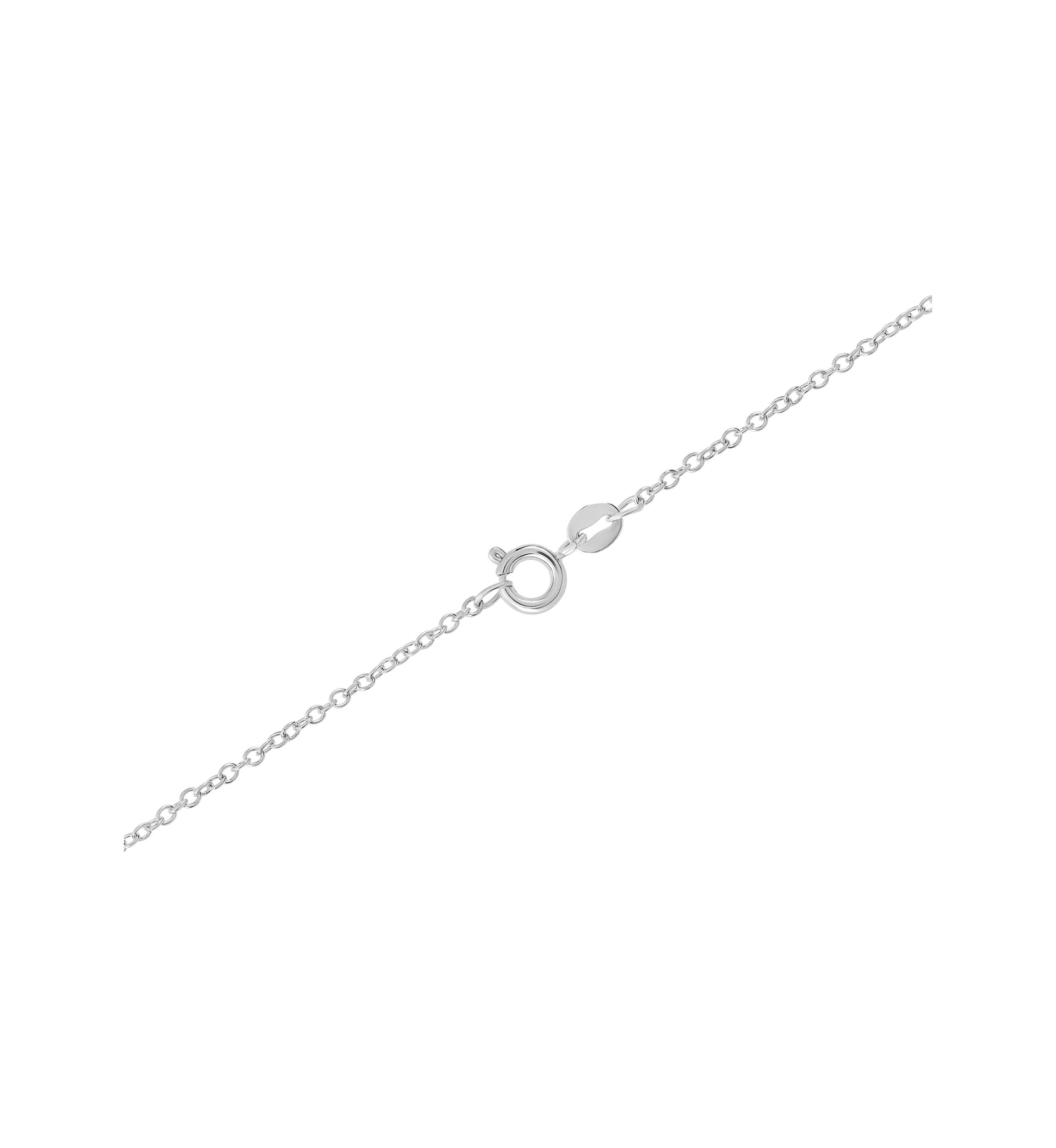 Sterling Silver Crystal Faceted Oval Pendant Necklace