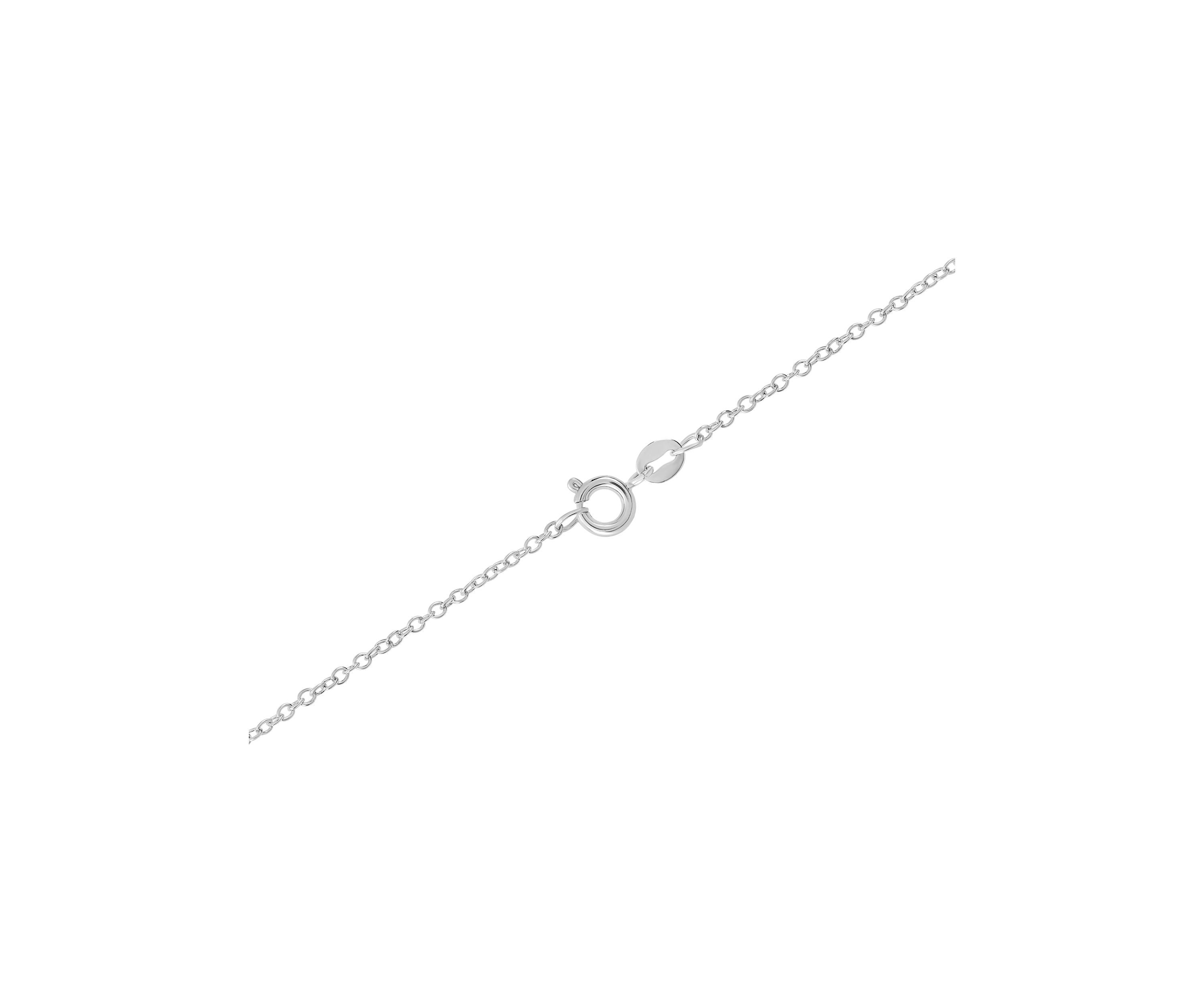 Sterling Silver Crystal Faceted Oval Pendant Necklace