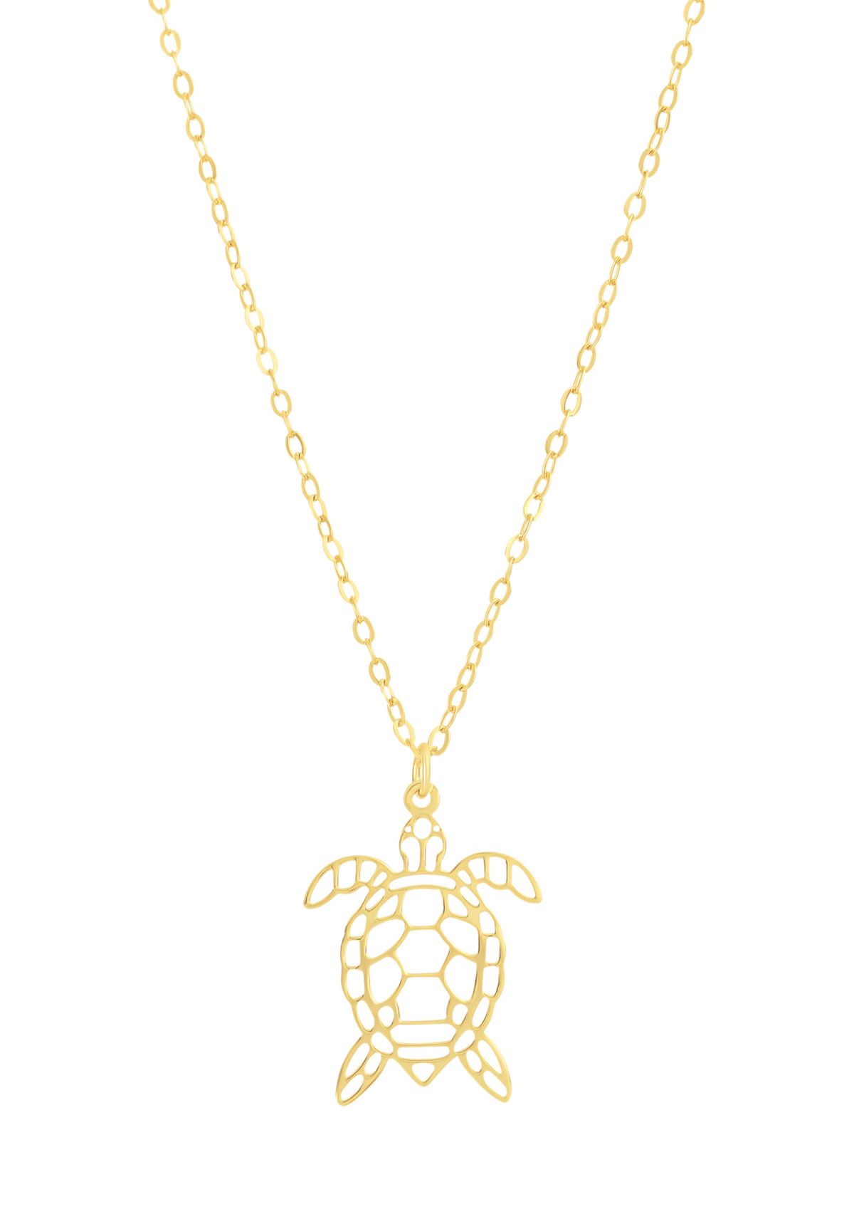 Sterling Silver Turtle Pendant Necklace